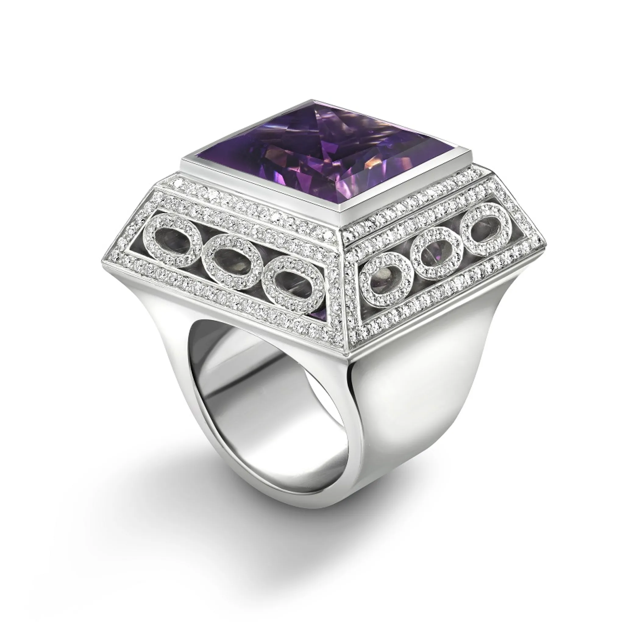 Theo Fennell Jewellery | One Off Pieces*Amethyst & Diamond Trellis Ring