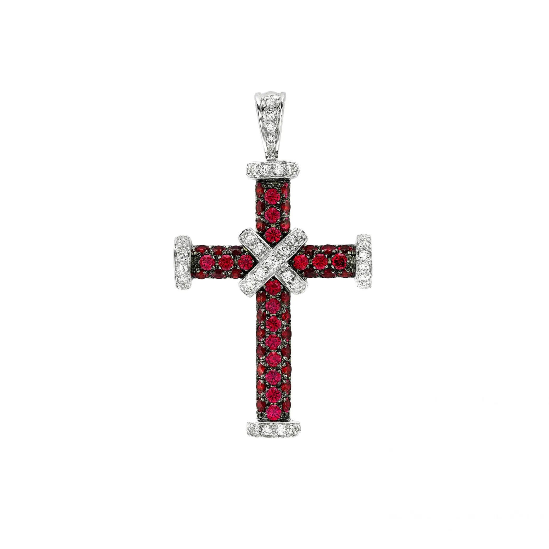 Theo Fennell Jewellery | Pendants*Baby Diamond and Ruby Cross Pendant