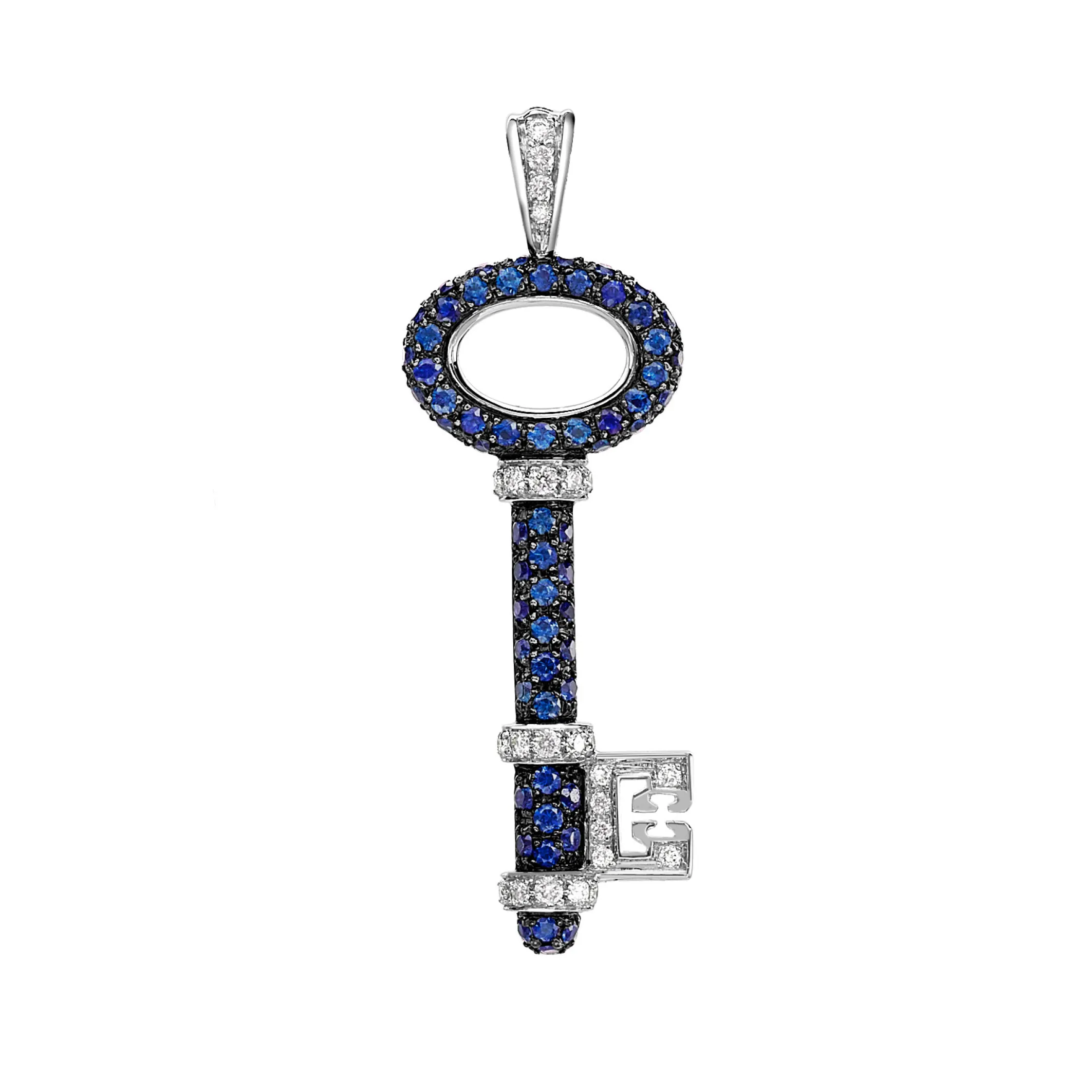 Theo Fennell Jewellery | Pendants*Baby Diamond and Sapphire Key Pendant