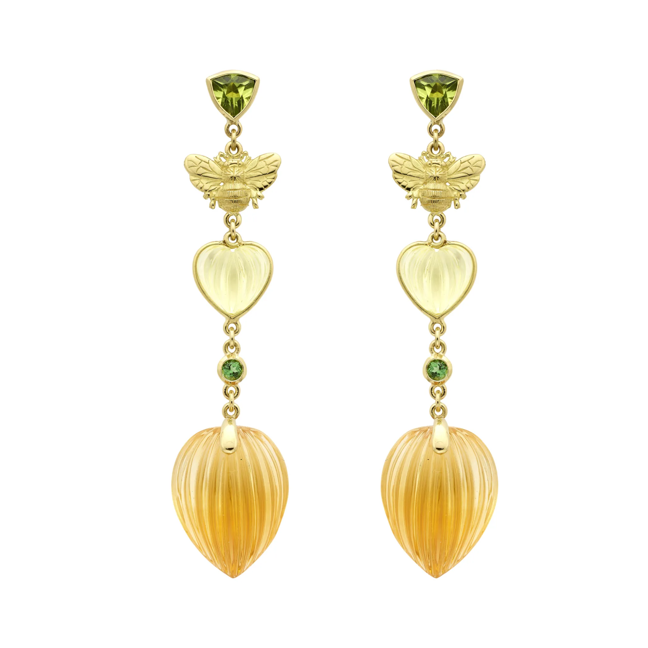 Theo Fennell Jewellery | Drop Earrings*Bee Drop Leaf Earrings