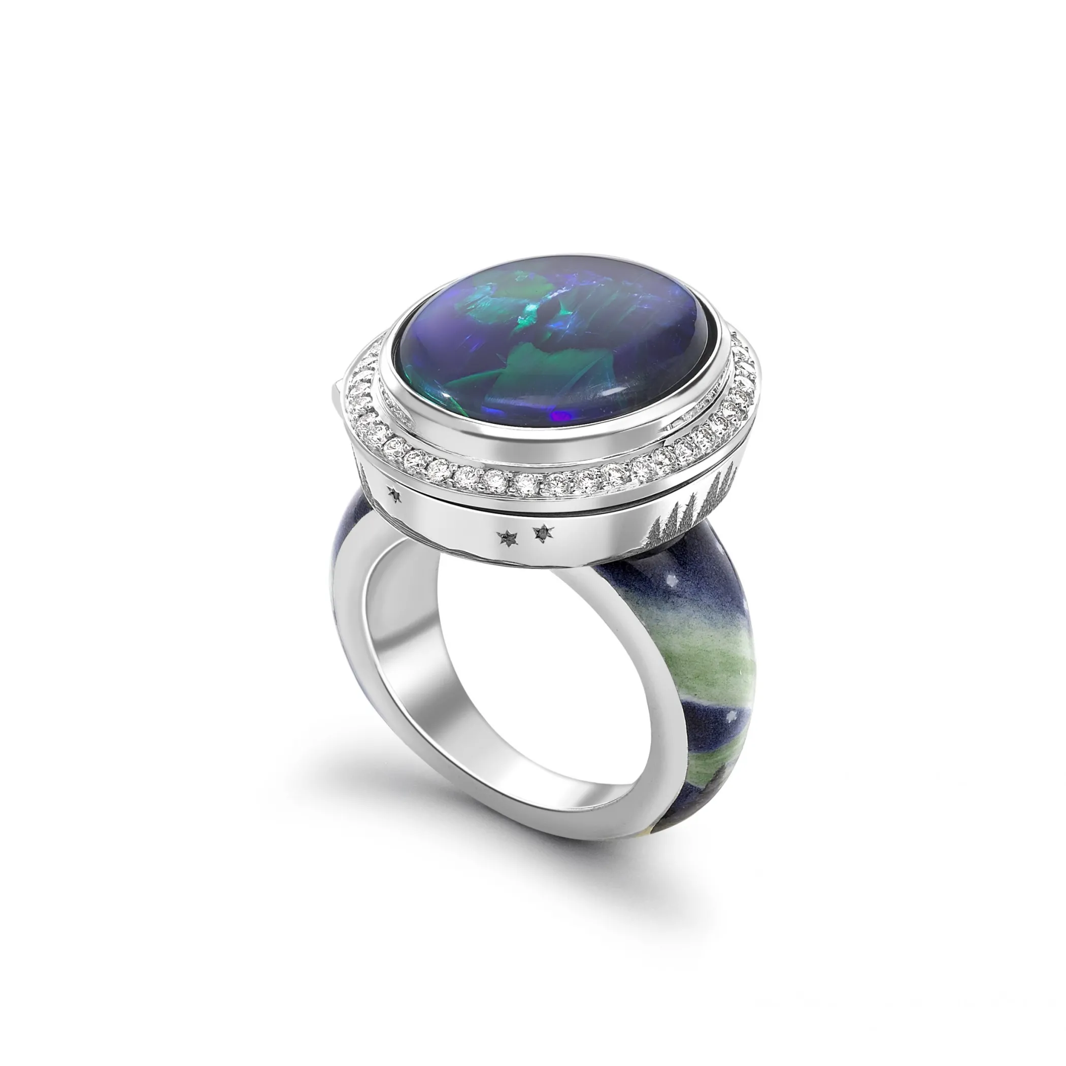 Theo Fennell Rings | Jewellery*Black Opal Northern Lights Opening Ring