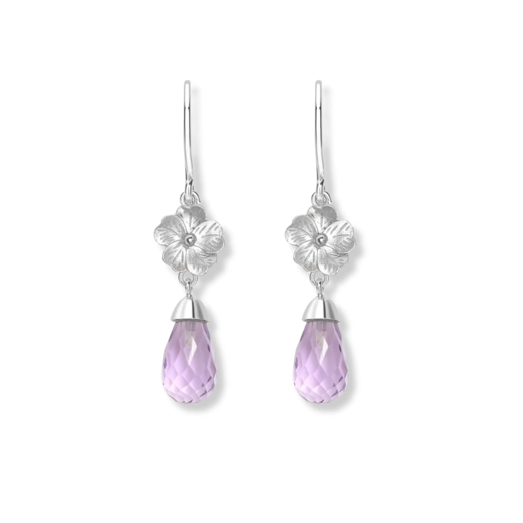 Theo Fennell Jewellery | Drop Earrings*Blossom Amethyst Briolette White Gold Earrings