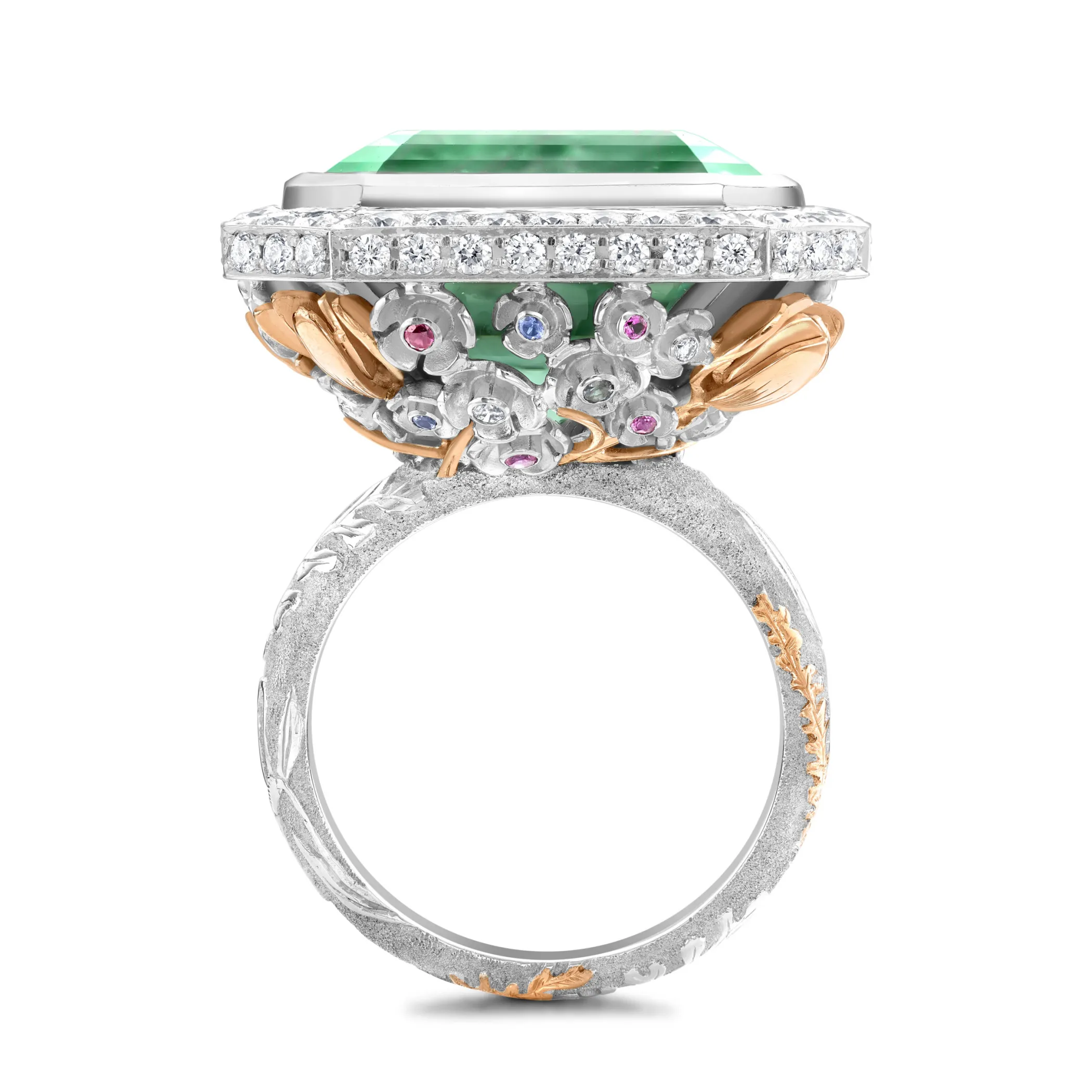 Theo Fennell Jewellery | One Off Pieces*Blue-Green Tourmaline & Diamond Floribunda Ring