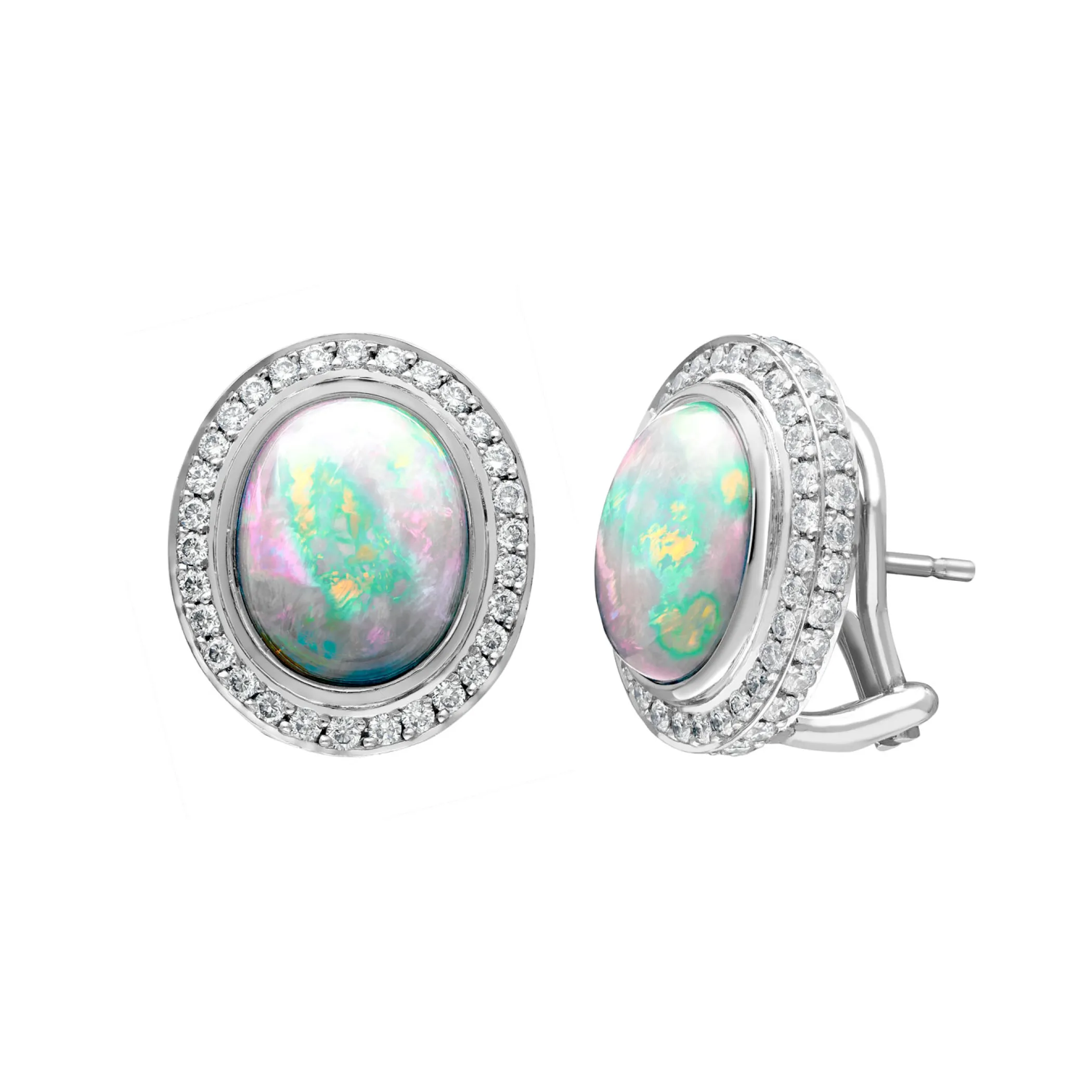 Theo Fennell Jewellery | Stud Earrings*Cabochon Opal and Diamond Stud Earrings