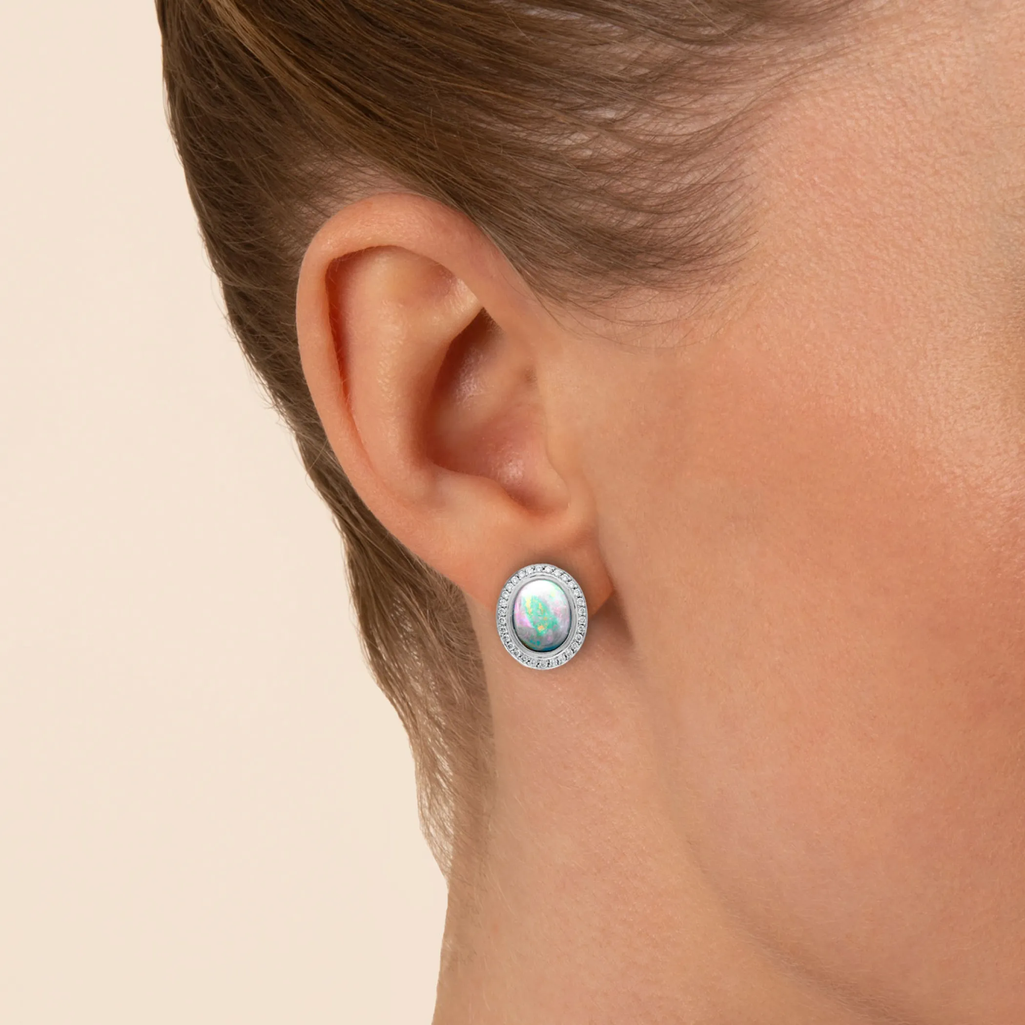 Theo Fennell Jewellery | Stud Earrings*Cabochon Opal and Diamond Stud Earrings