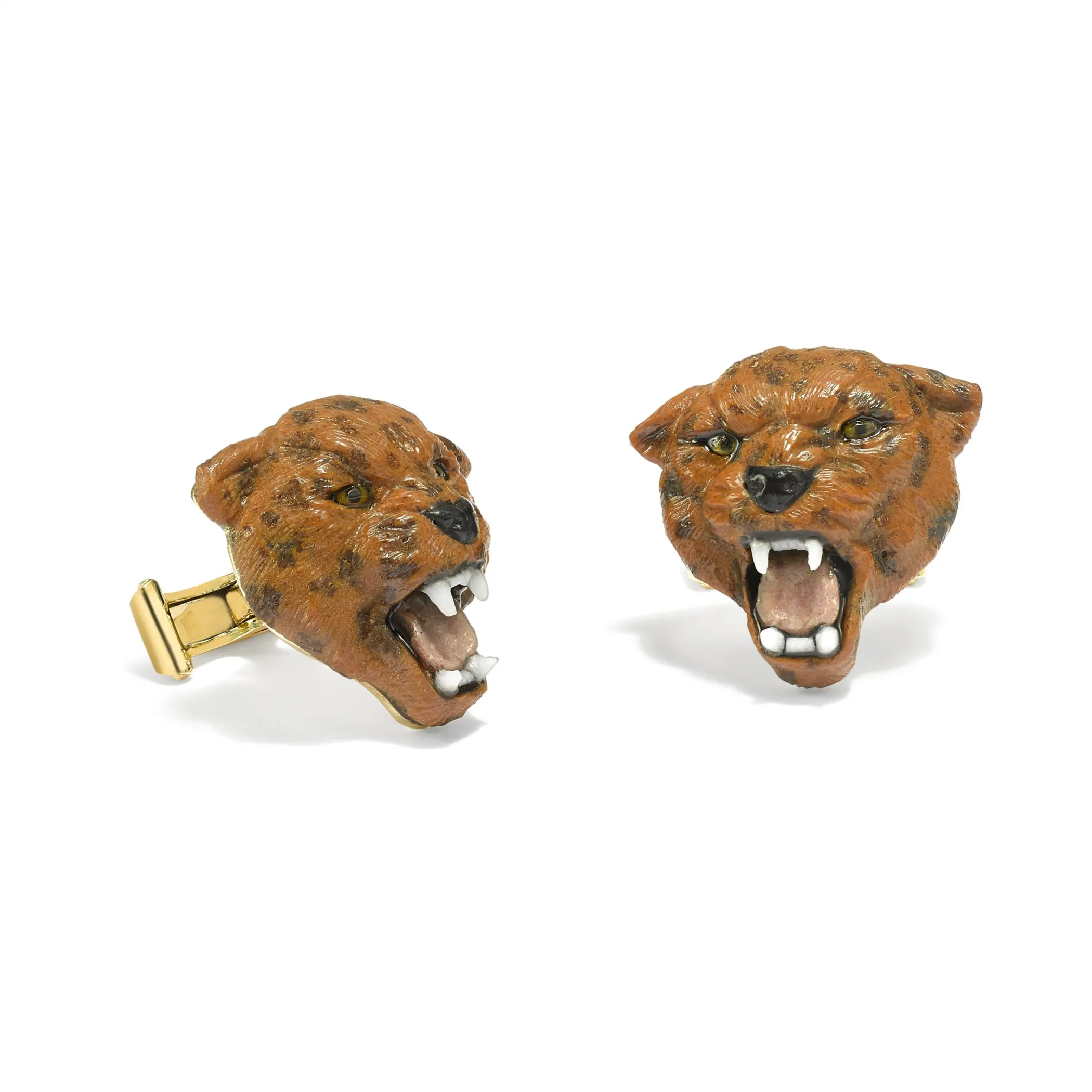 Theo Fennell Silverware | Jewellery*Carved Jasper Panther Head Cufflinks