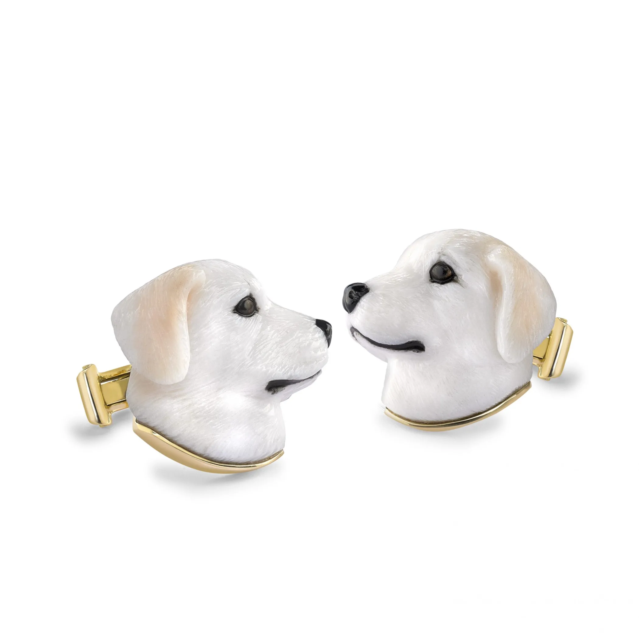 Theo Fennell Silverware | Jewellery*Carved White Agate Labrador Cufflinks