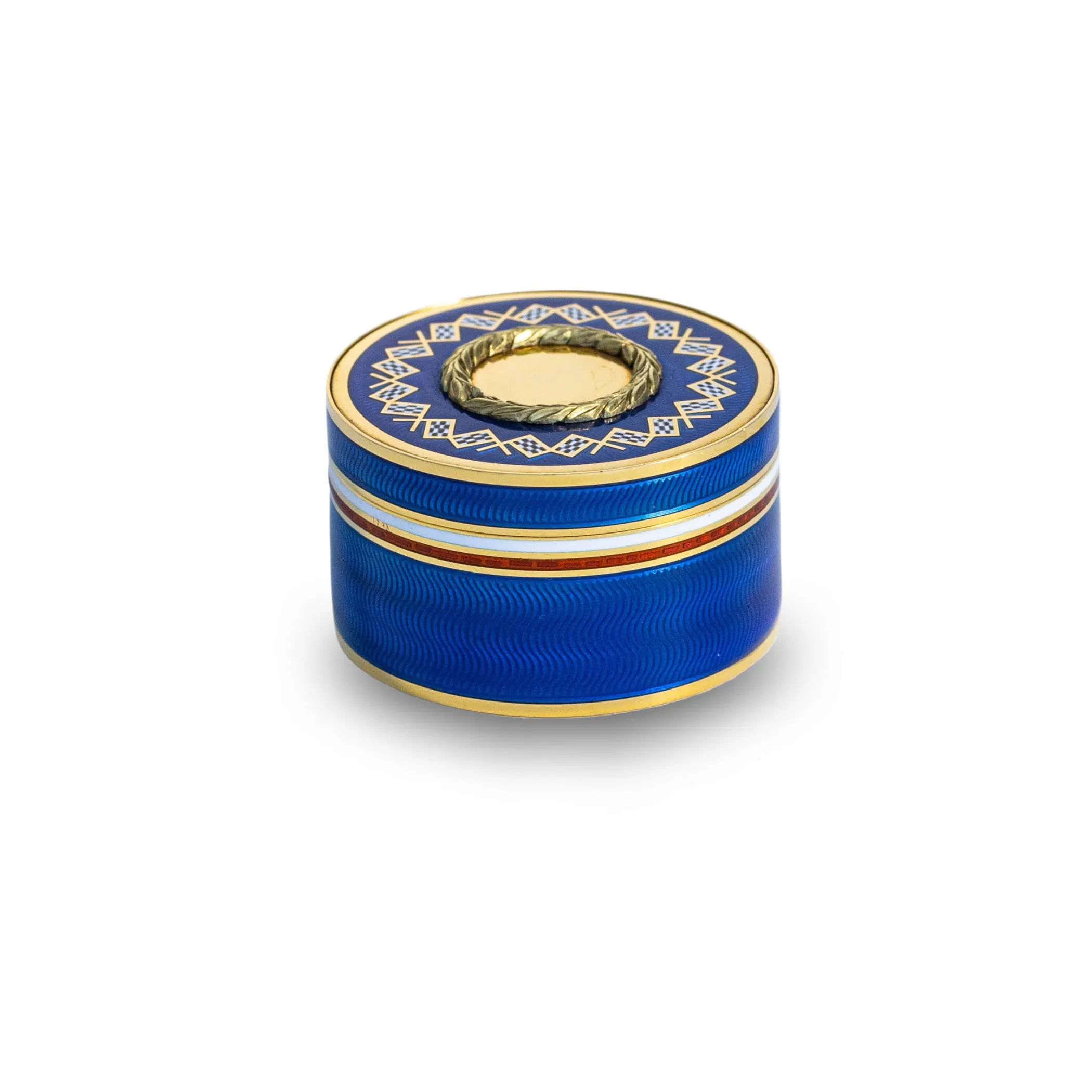Theo Fennell Silverware*18ct Gold & Enamel Flag Box