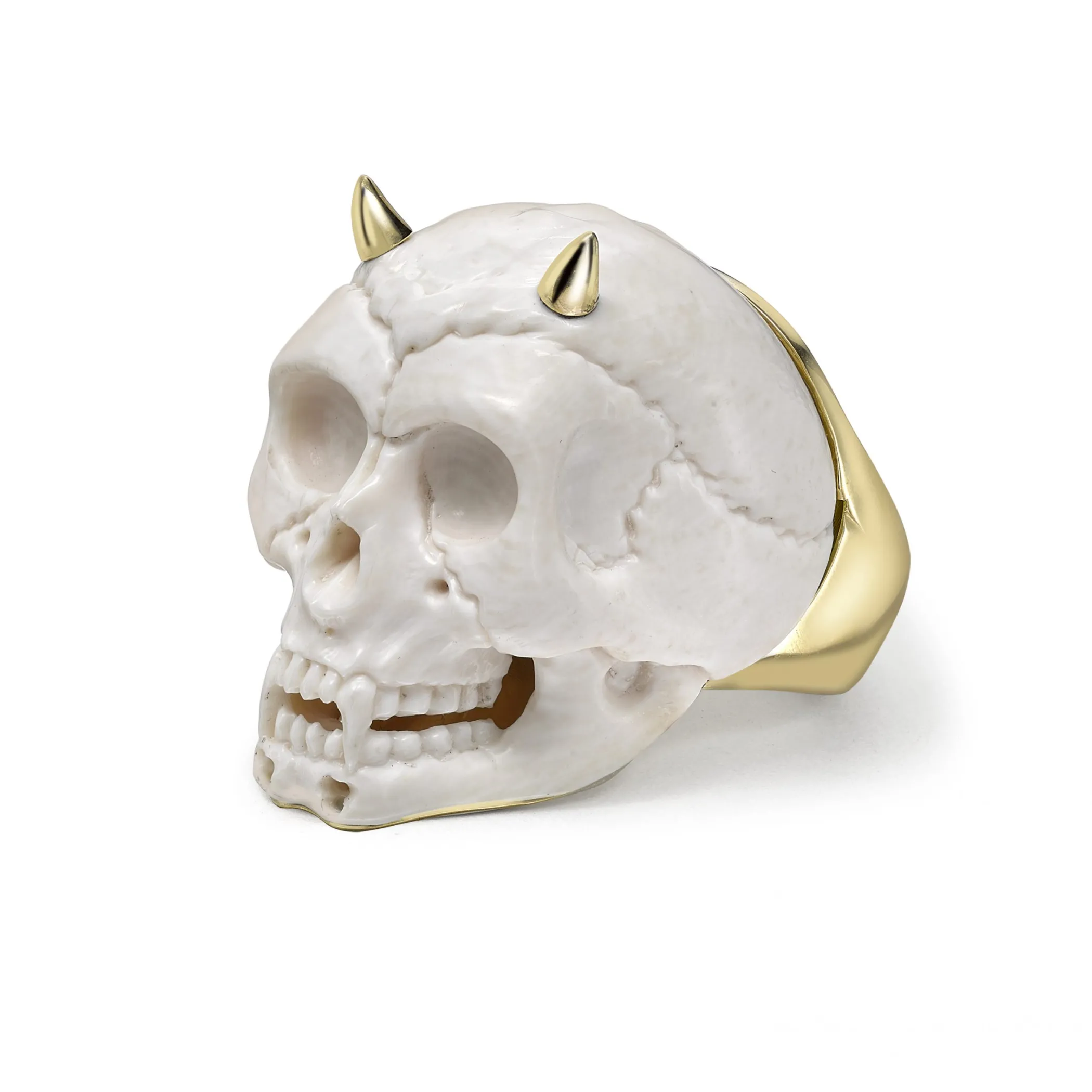 Theo Fennell Jewellery | One Off Pieces*Devil Horn Mammoth Ivory Skull Ring