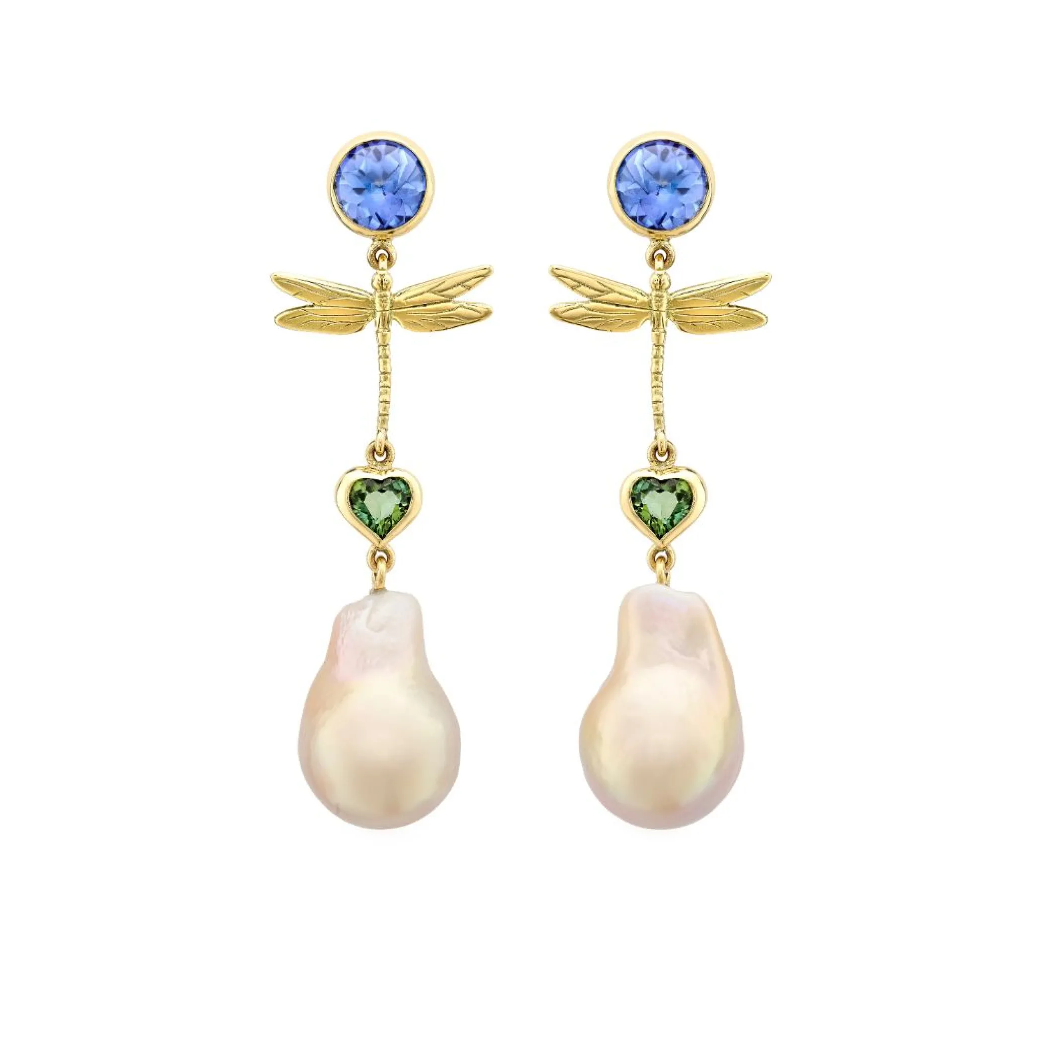 Theo Fennell Jewellery | Drop Earrings*Dragonfly Fable Baroque Pearl Earrings