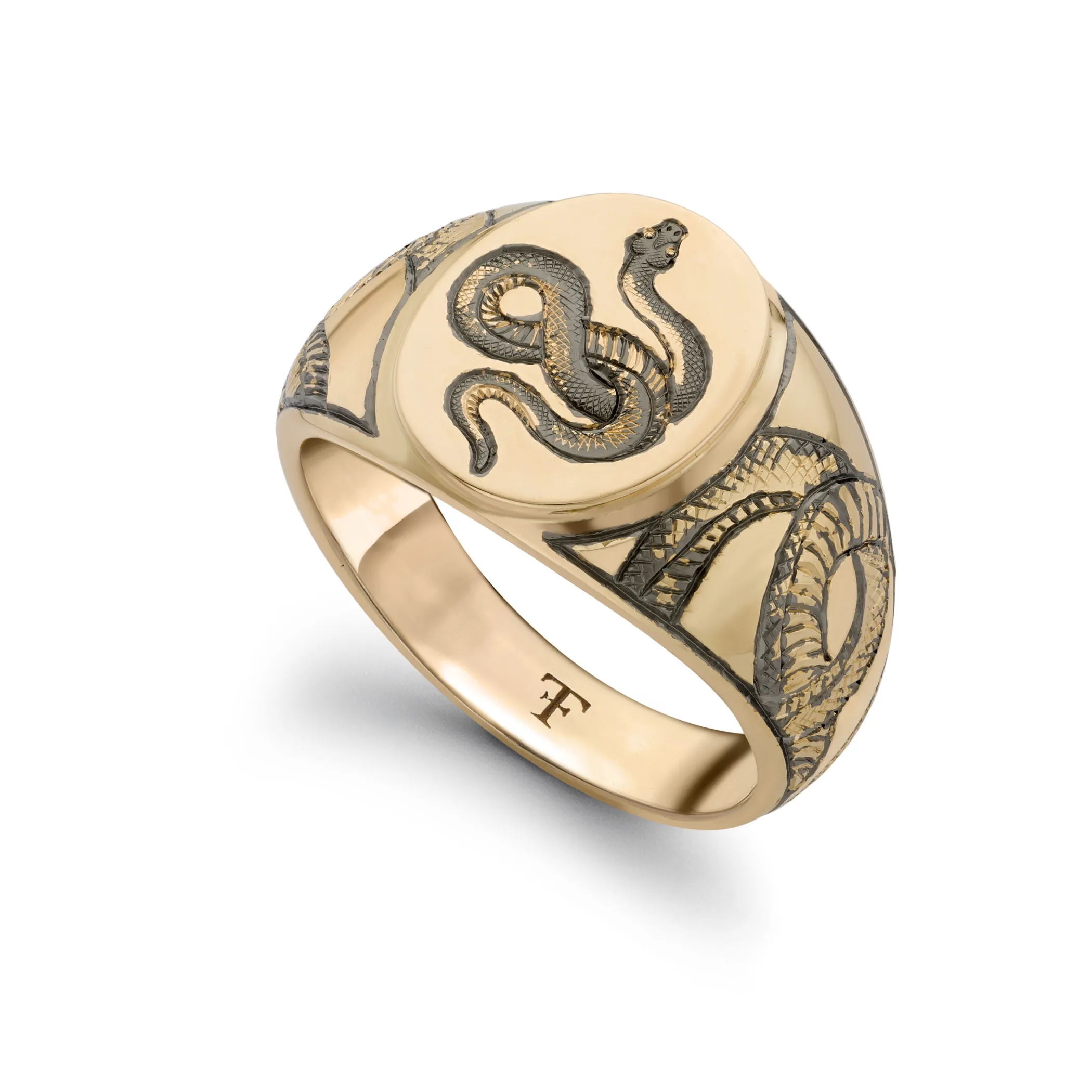 Theo Fennell Jewellery | Rings*Engraved Snake Signet Ring