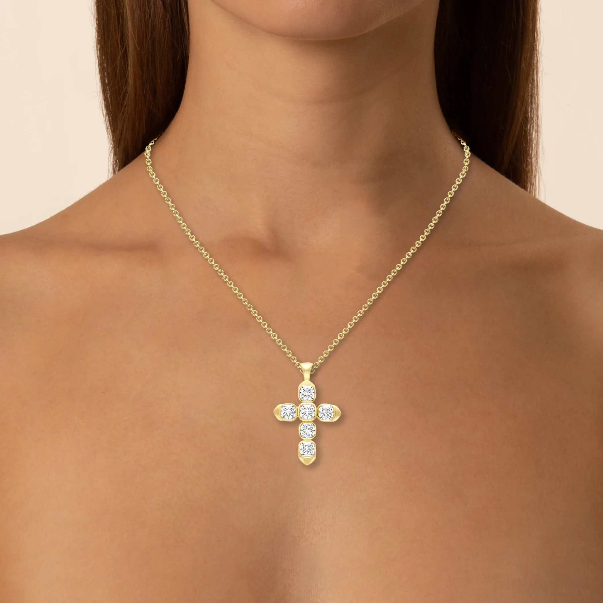 Theo Fennell Jewellery | Pendants*Forevermark Cushion Cut Diamond Cross Pendant