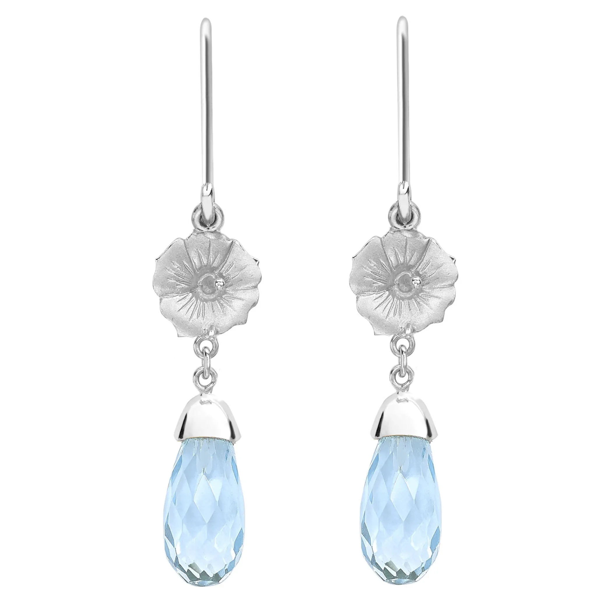 Theo Fennell Jewellery | Drop Earrings*Hibiscus Topaz White Gold Briolette Earrings