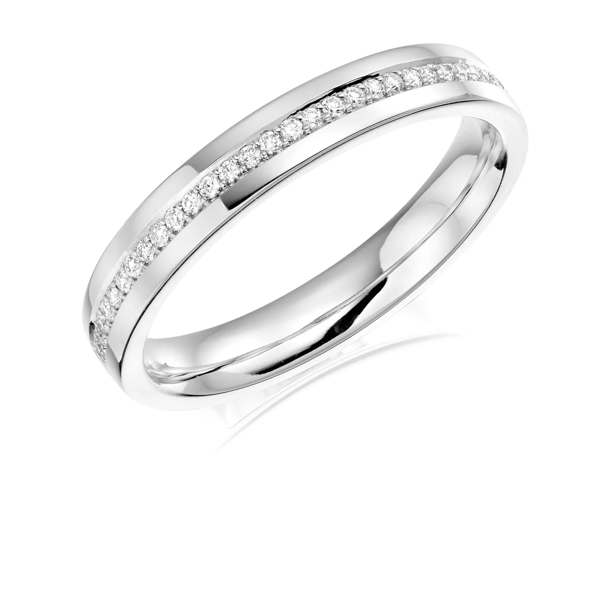 Theo Fennell Jewellery | Rings*Ladies Diamond Set 3mm Platinum Band