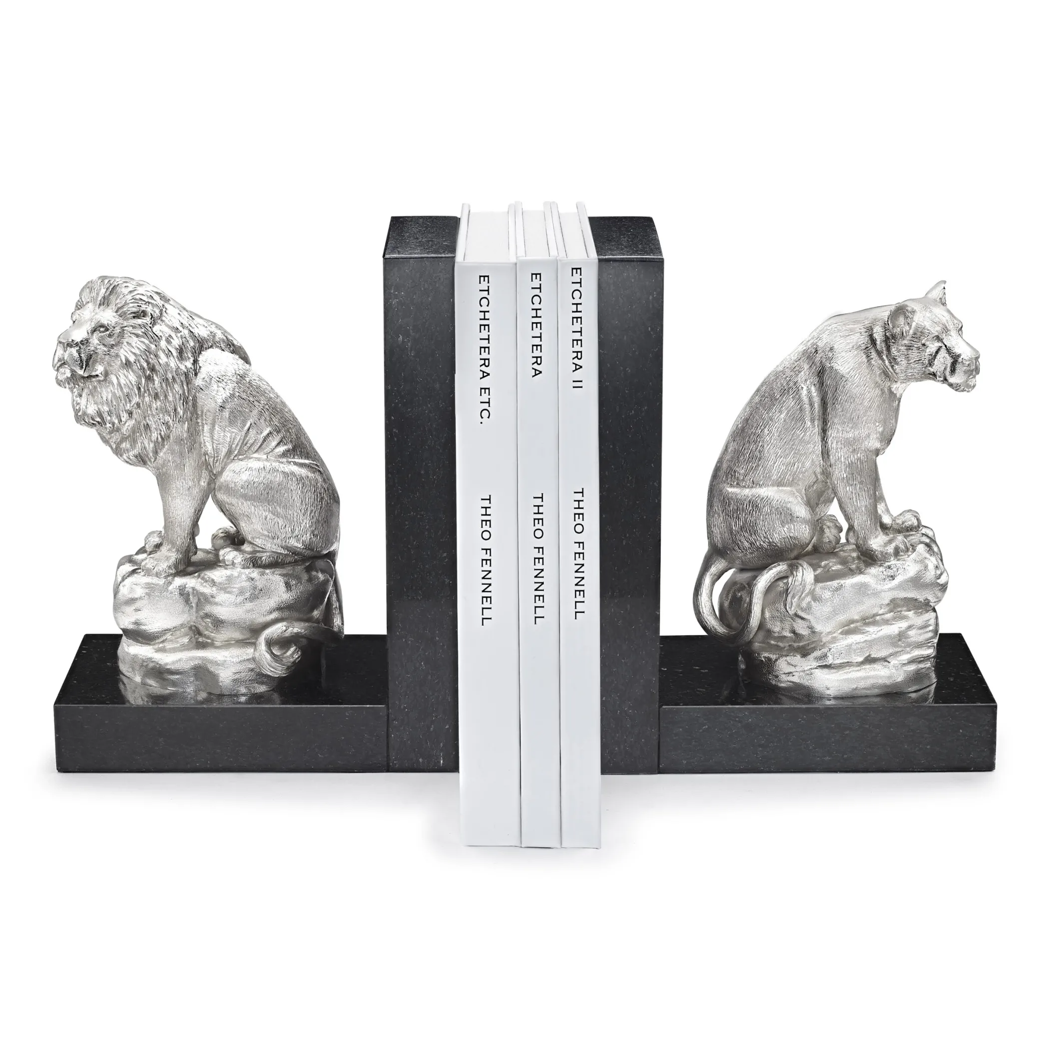 Theo Fennell Silverware*Lion & Lioness Bookends