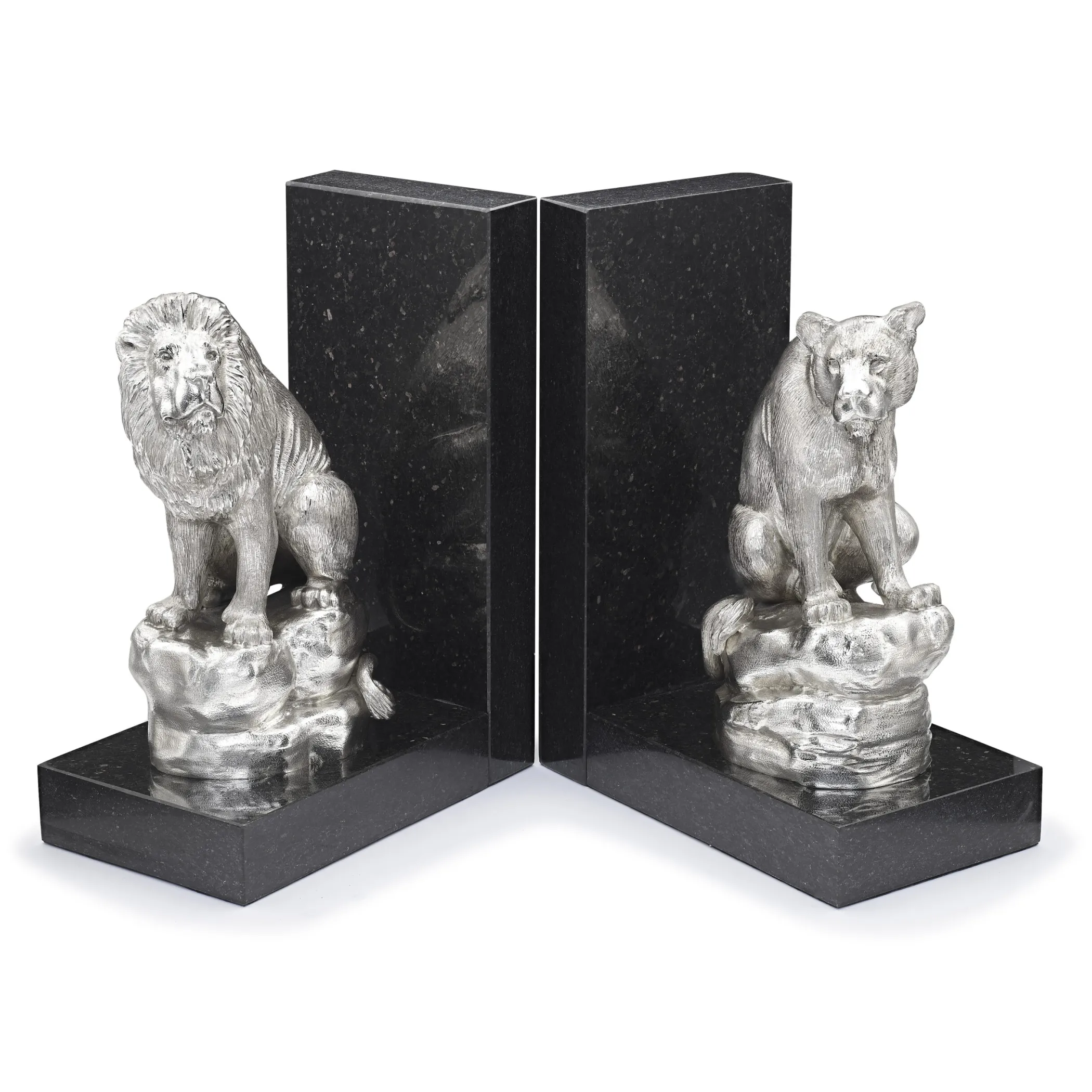 Theo Fennell Silverware*Lion & Lioness Bookends