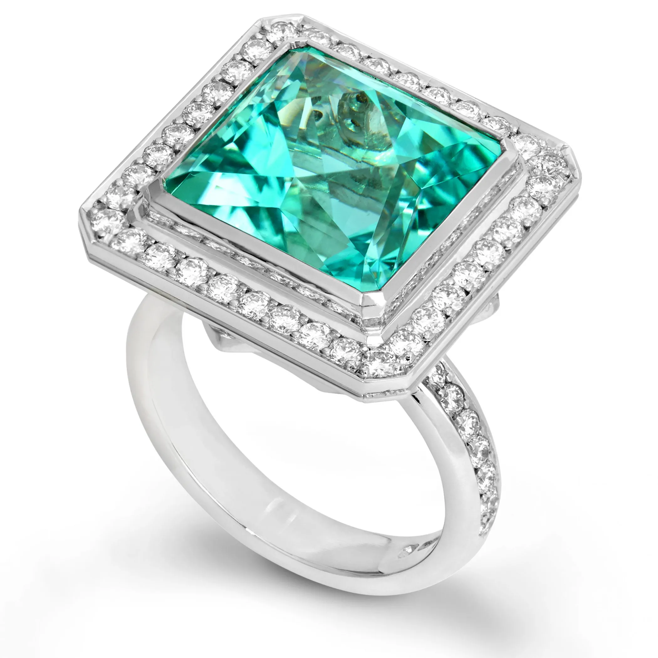 Theo Fennell Jewellery | One Off Pieces*Neon Tourmaline and Diamond Petal Cocktail Ring