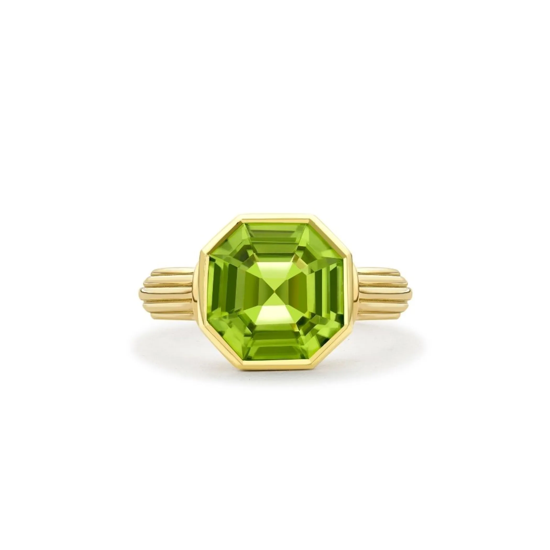 Theo Fennell Jewellery | Rings*Octagon Peridot Ripple Ring