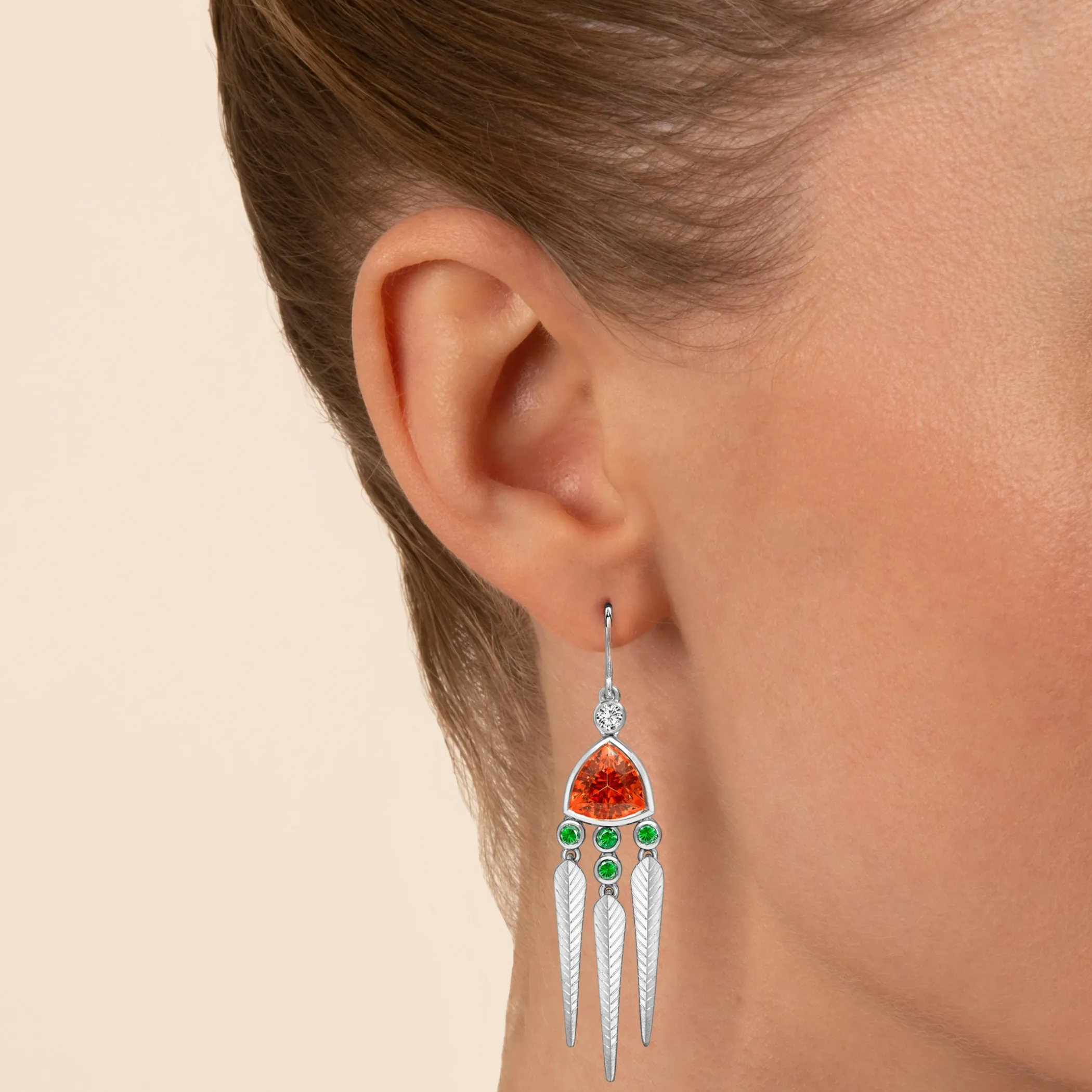 Theo Fennell Jewellery | Drop Earrings*Orange & Green Garnet Daydreamer Earrings