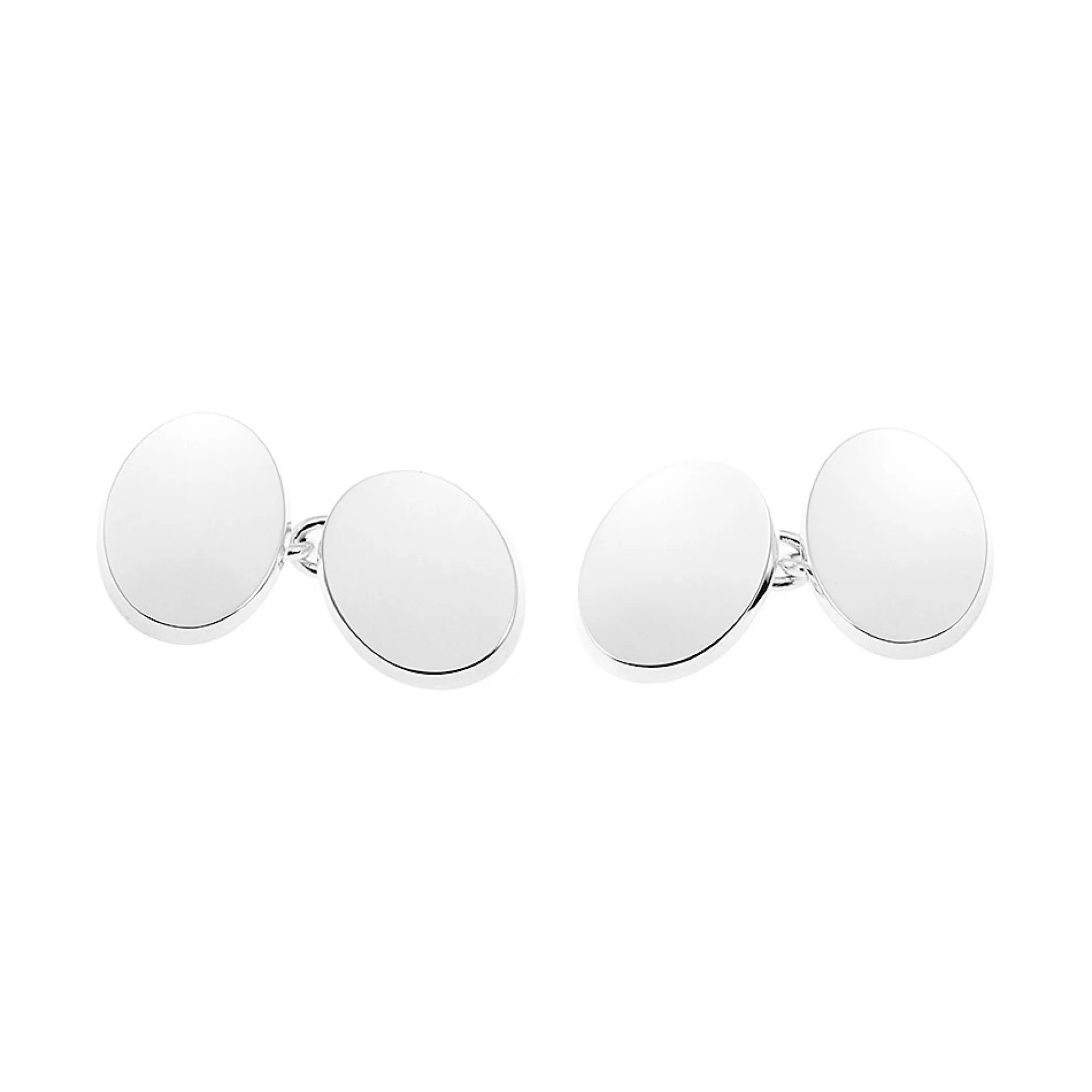 Theo Fennell Silverware | Jewellery*Oval Beveled Edged Silver Cufflinks