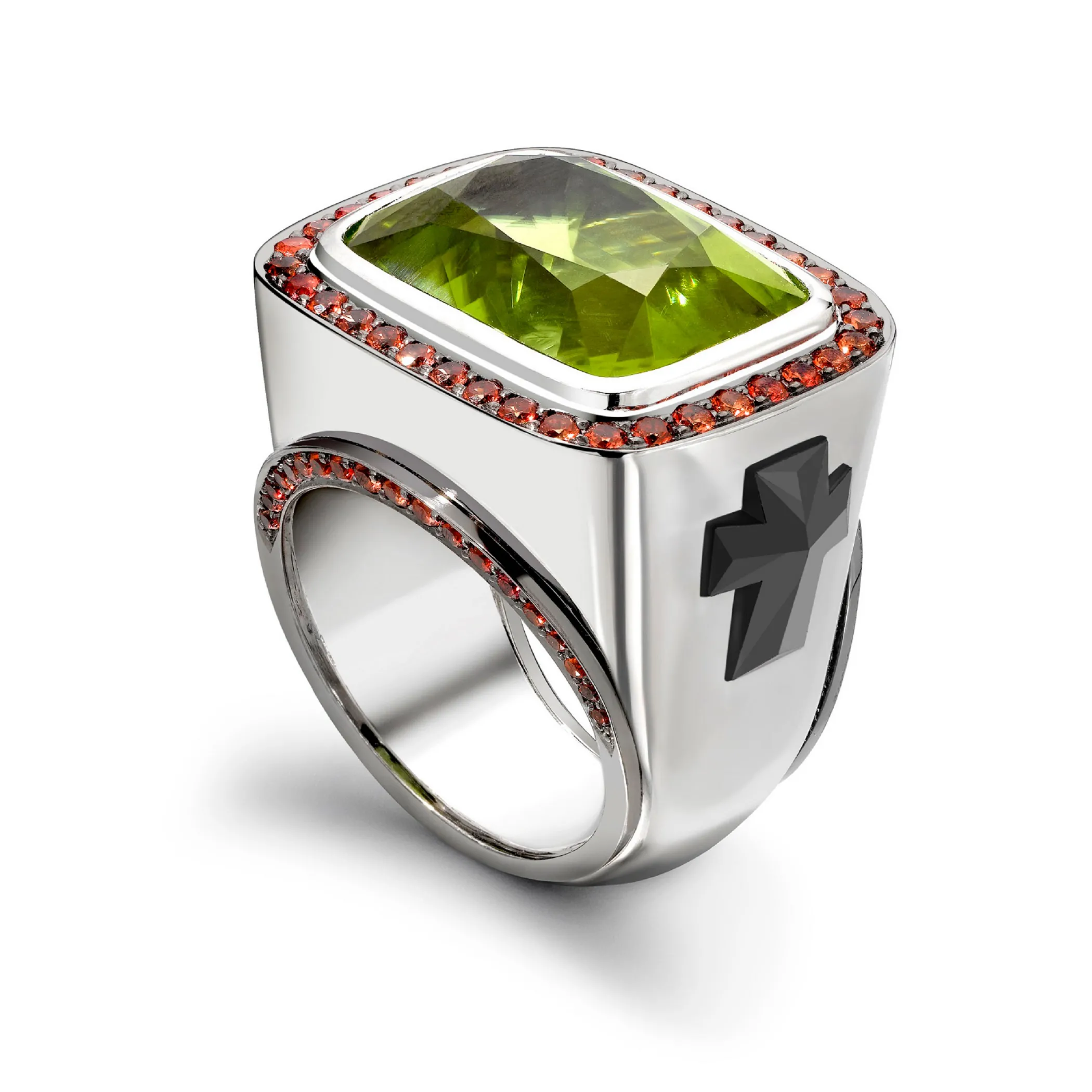 Theo Fennell Jewellery | Rings*Peridot & Orange Sapphire Knights Ring