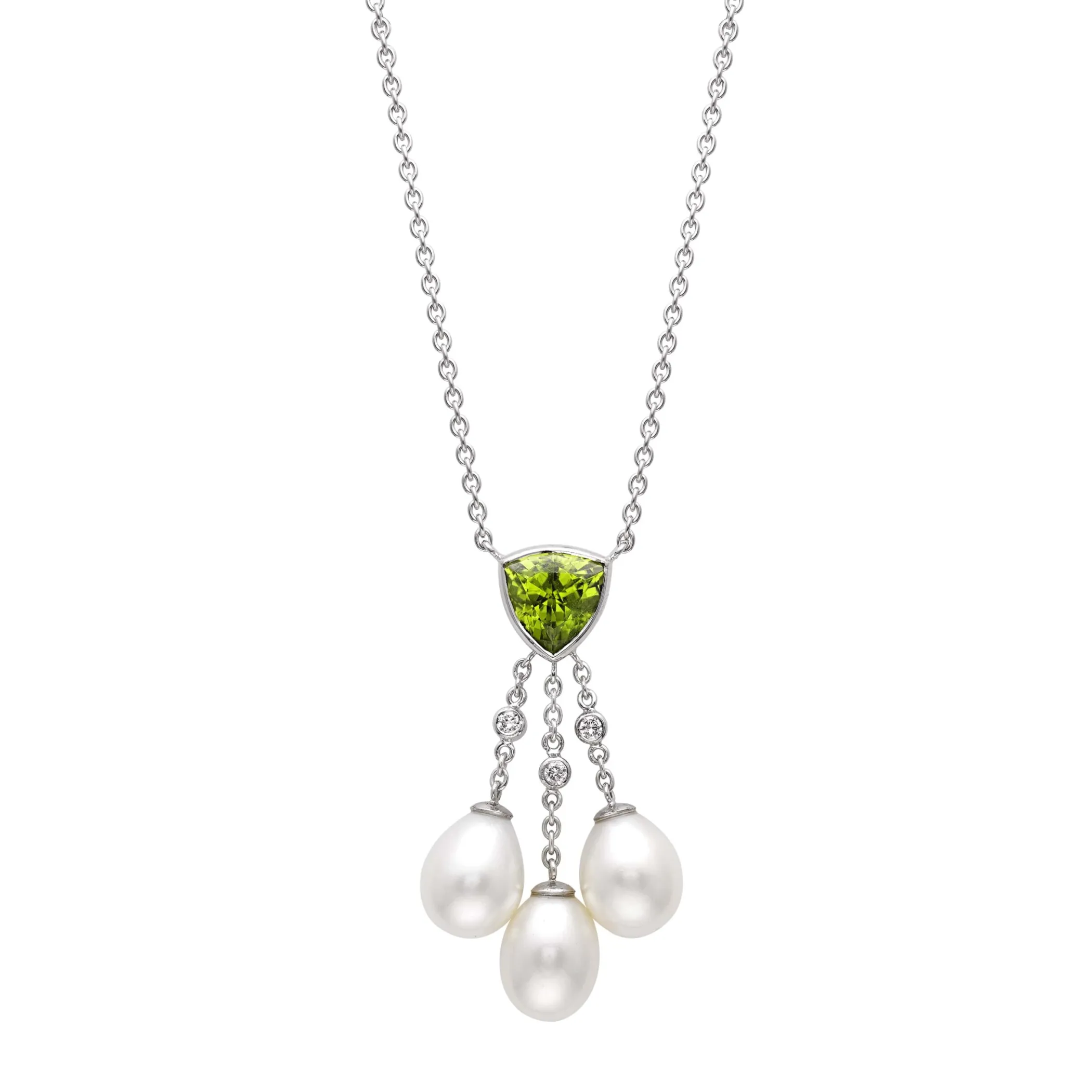 Theo Fennell Jewellery | Necklaces*Peridot, Diamond & Freshwater Pearl Waterfall Necklace