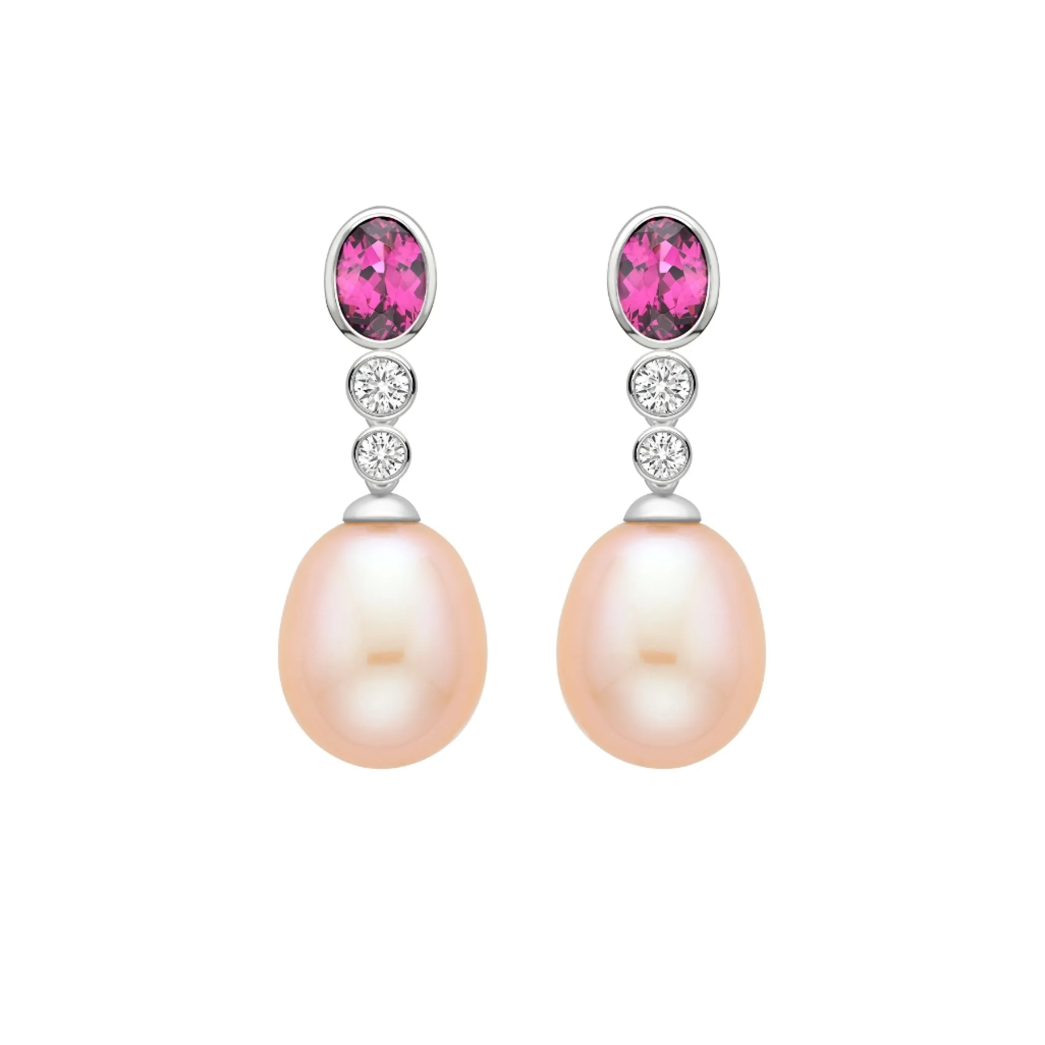 Theo Fennell Jewellery | Drop Earrings*Purple Garnet and Diamond Pearl Drop Earrings