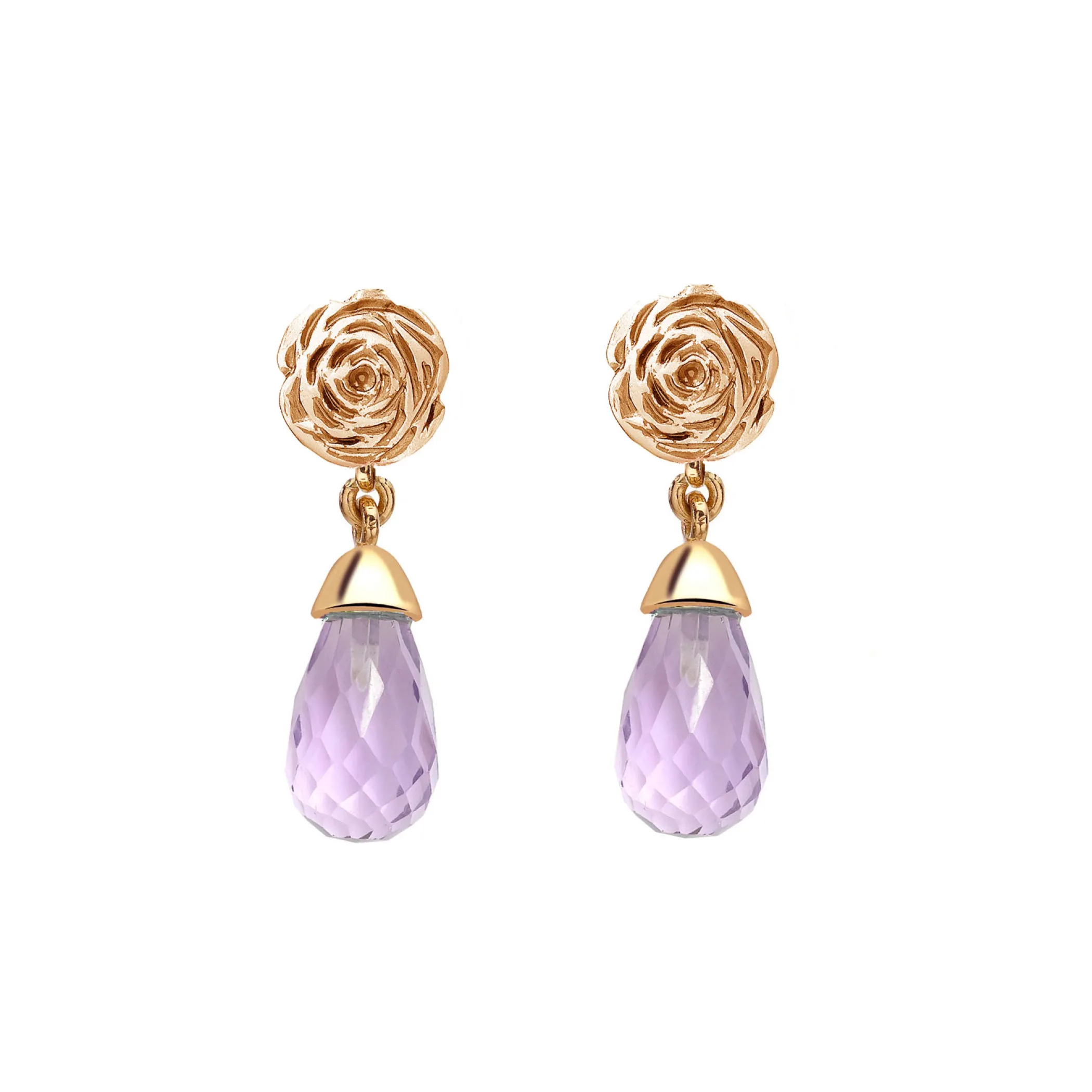 Theo Fennell Jewellery | Drop Earrings*Rose Amethyst Briolette Drop Earrings