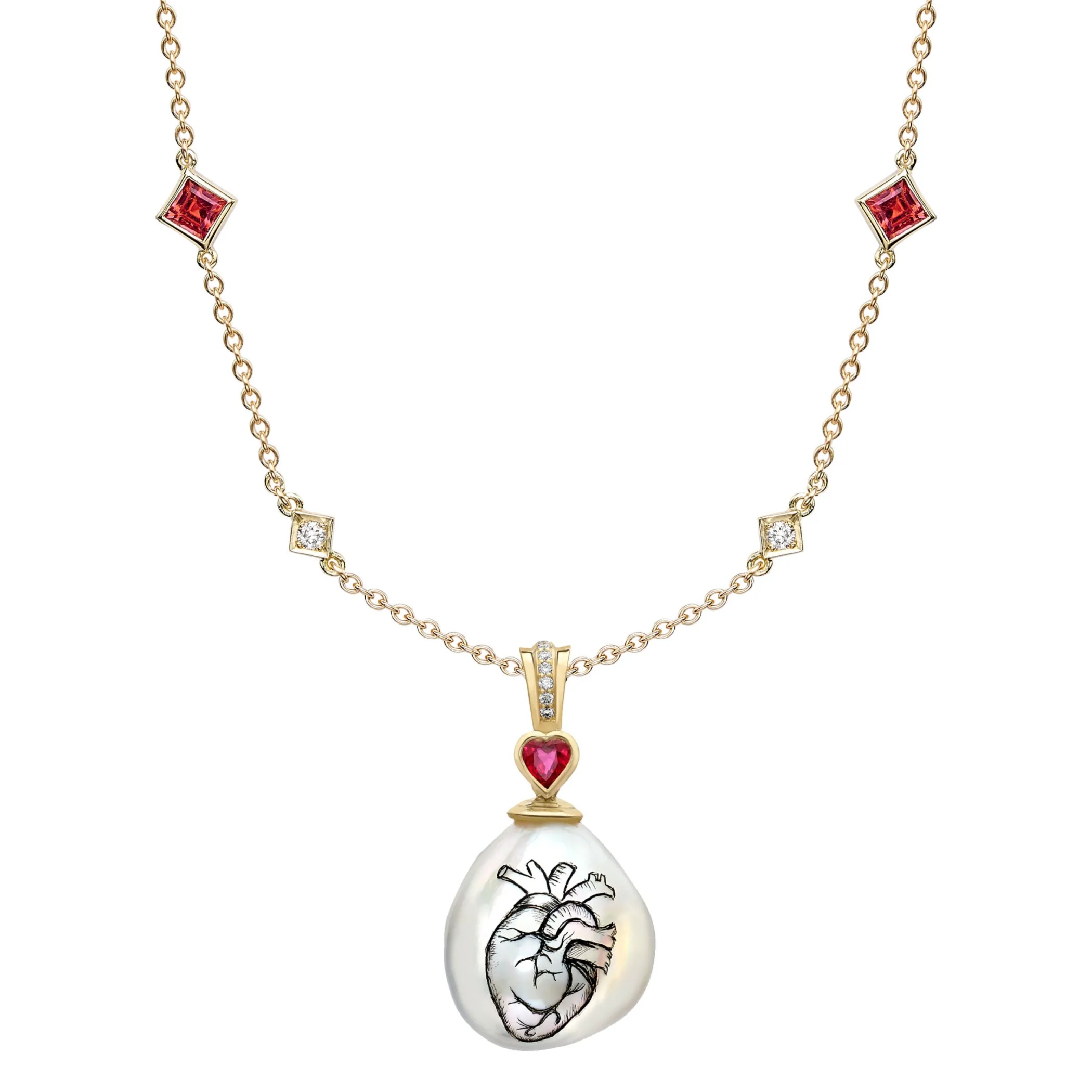 Theo Fennell Pendants | Jewellery*Scrimshaw Pearl Heart Pendant