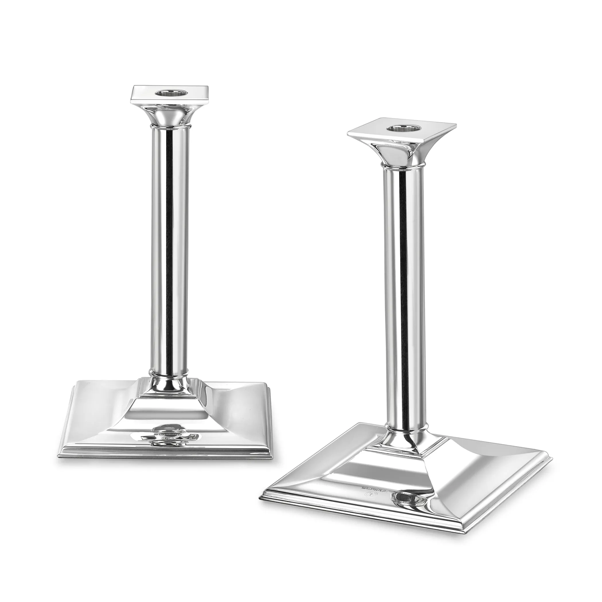 Theo Fennell Silverware*Silver 10″ Candlestick with Square Base