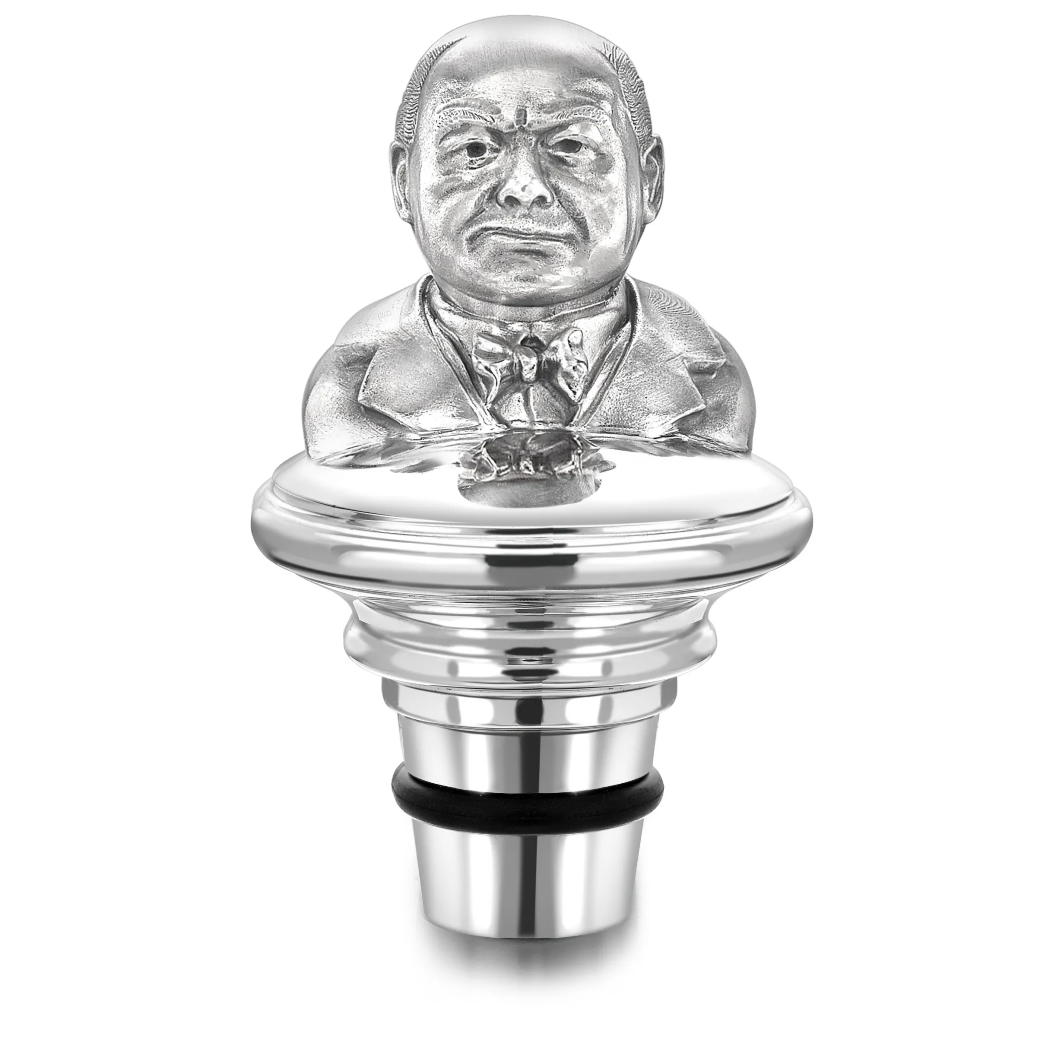 Theo Fennell Silverware*Silver Churchill Portrait Decanter Stopper