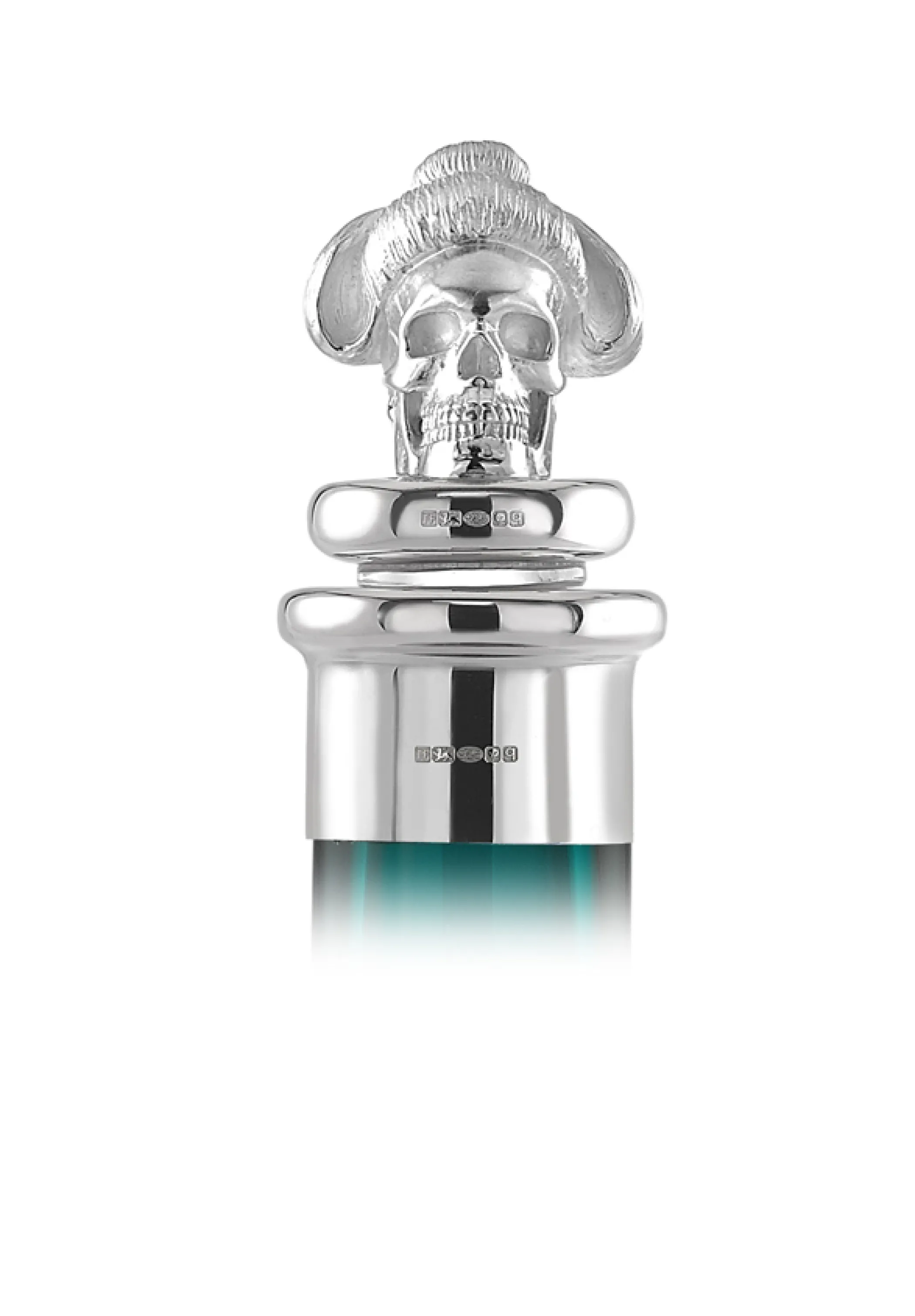 Theo Fennell Silverware*Silver Geisha Skull Decanter Stopper
