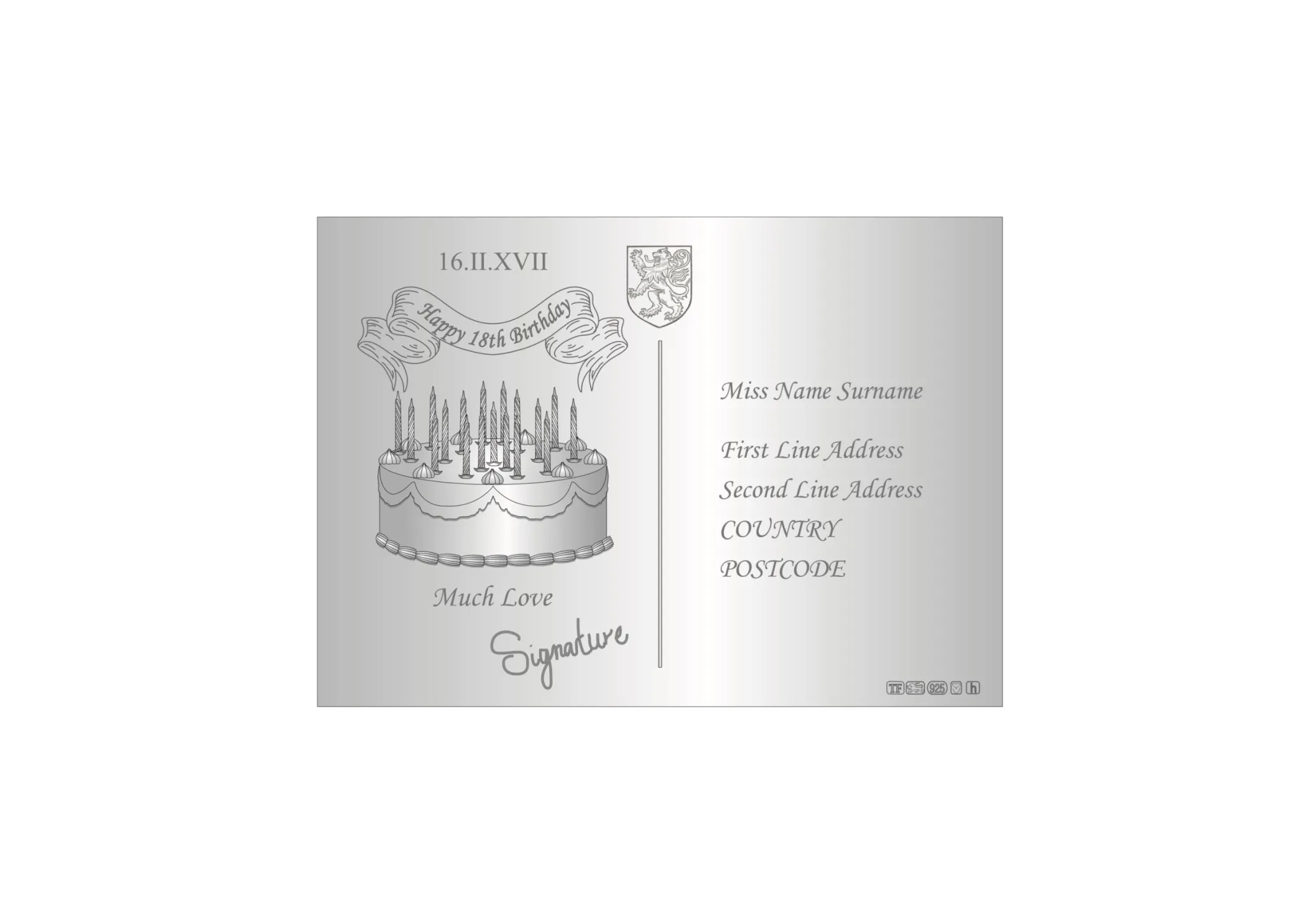 Theo Fennell Silverware*Silver Postcard