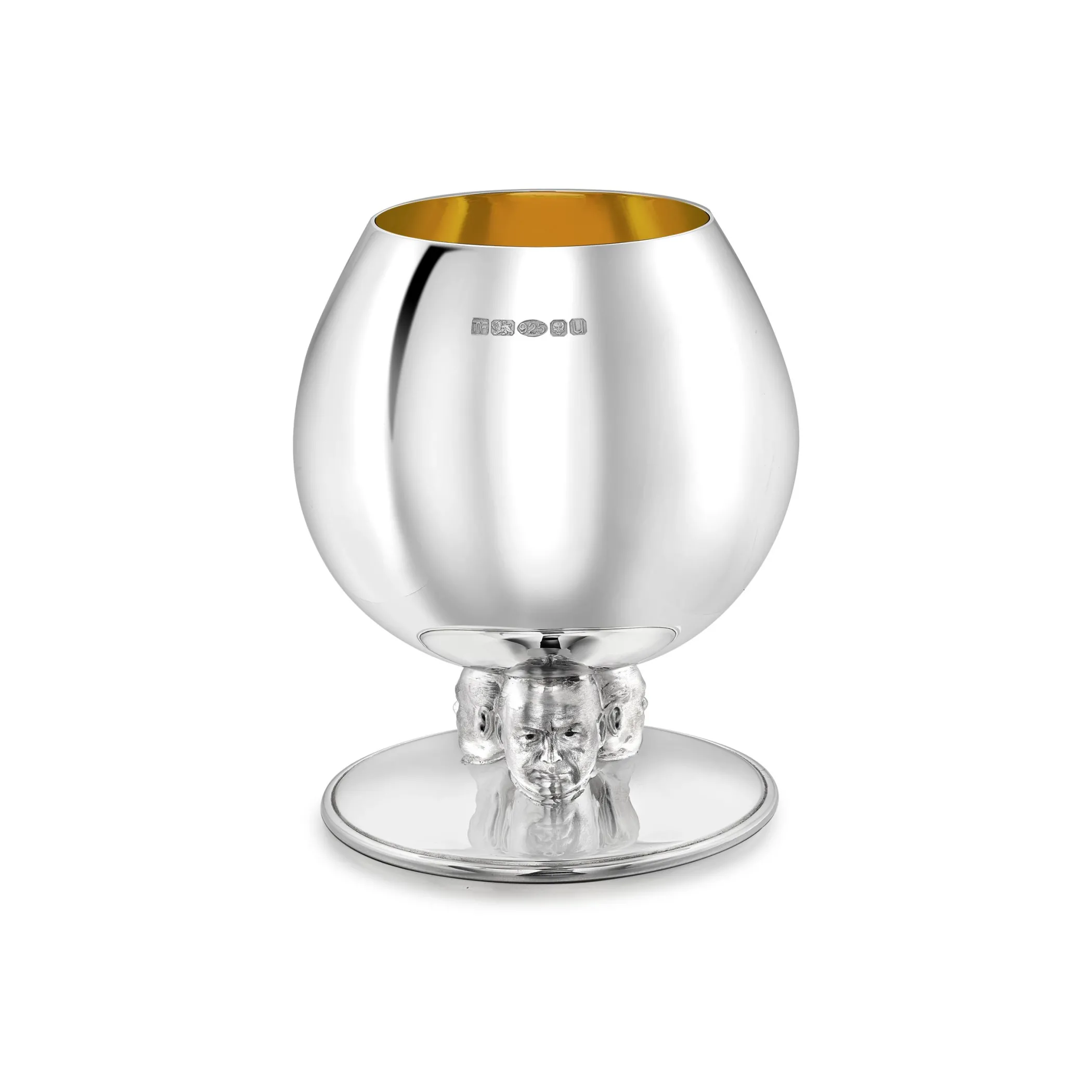 Theo Fennell Silverware*Silver Winston Churchill Portrait Brandy Balloon