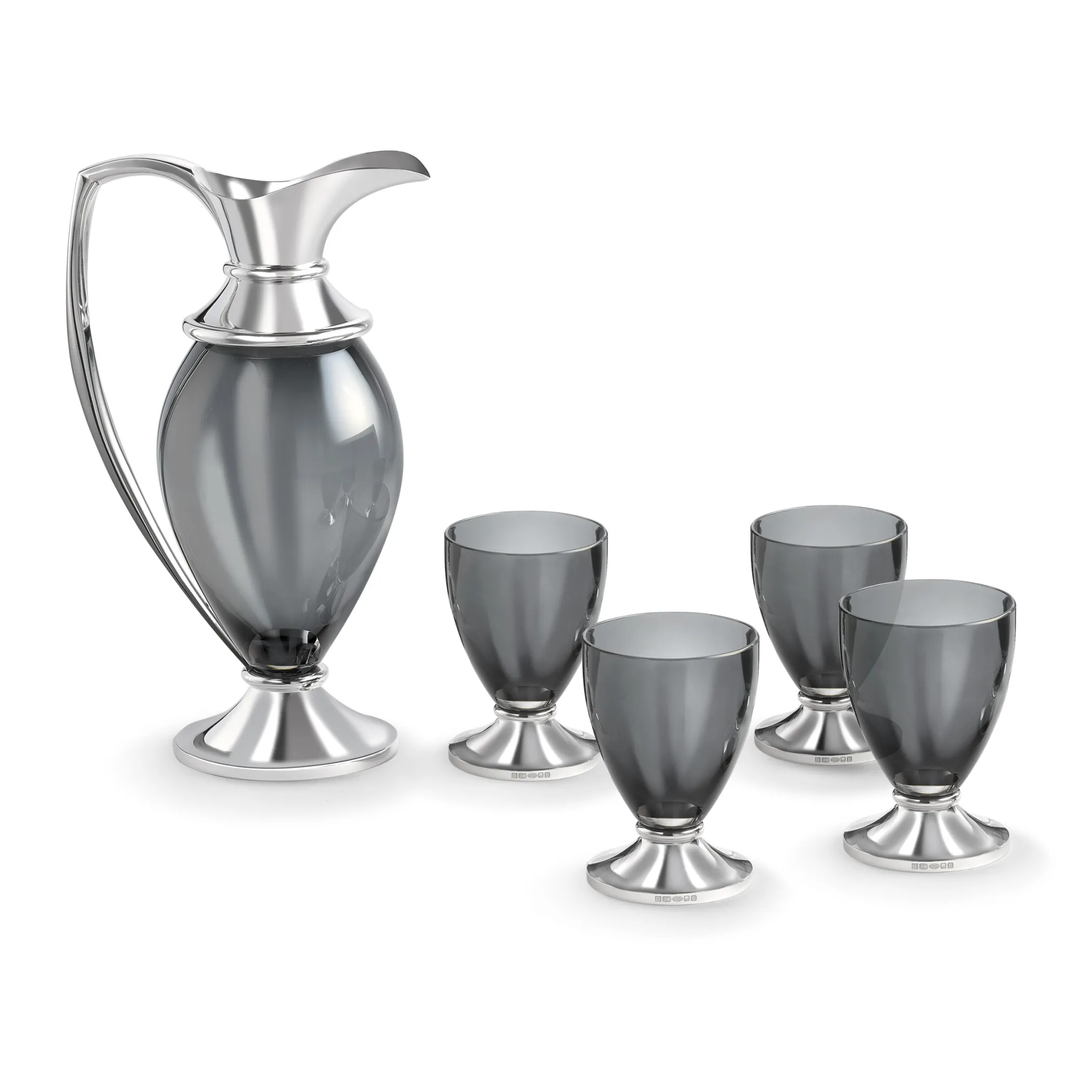 Theo Fennell Silverware*Smoke Crystal Pavilion Jug
