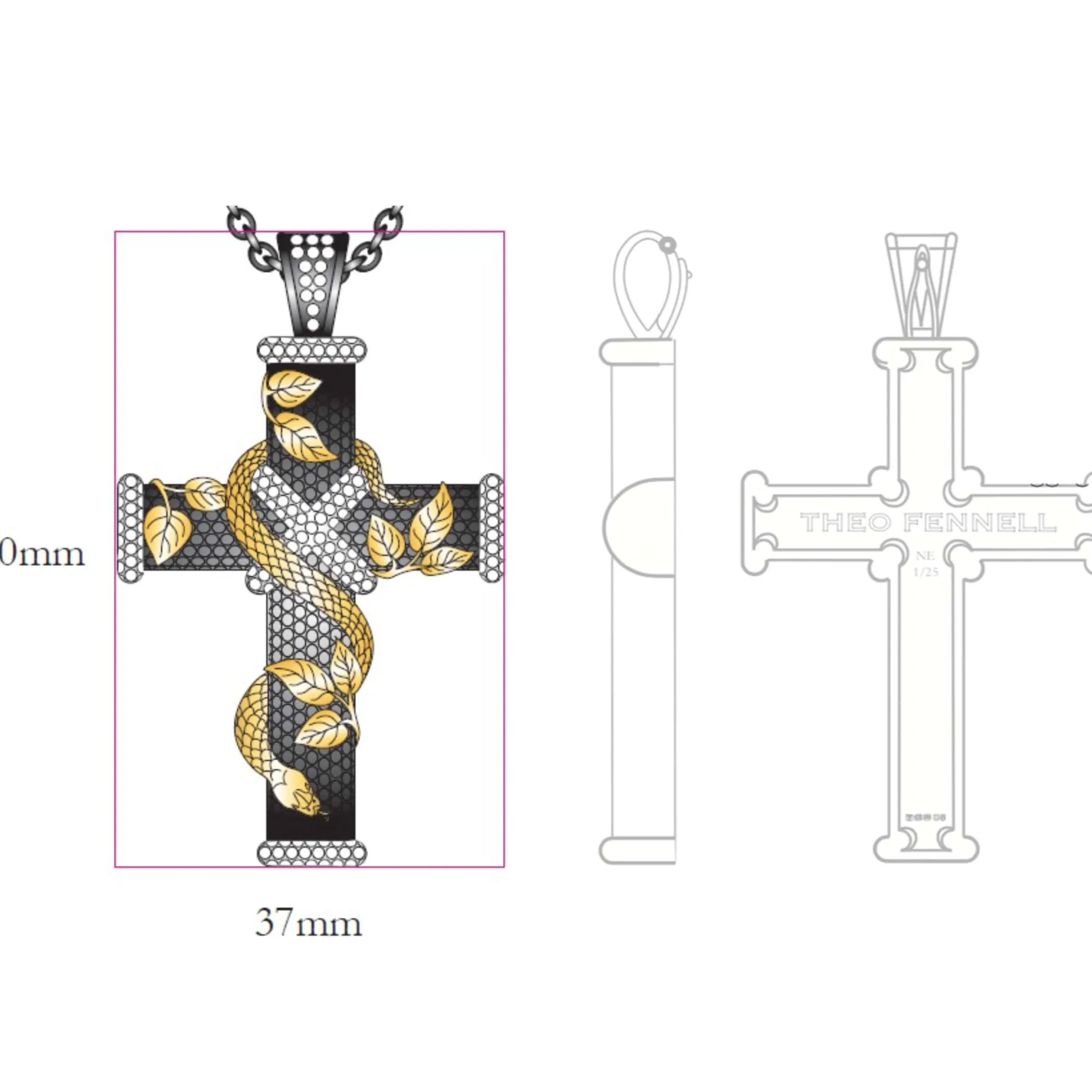 Theo Fennell Jewellery | Pendants*The Night Serpent Cross Pendant