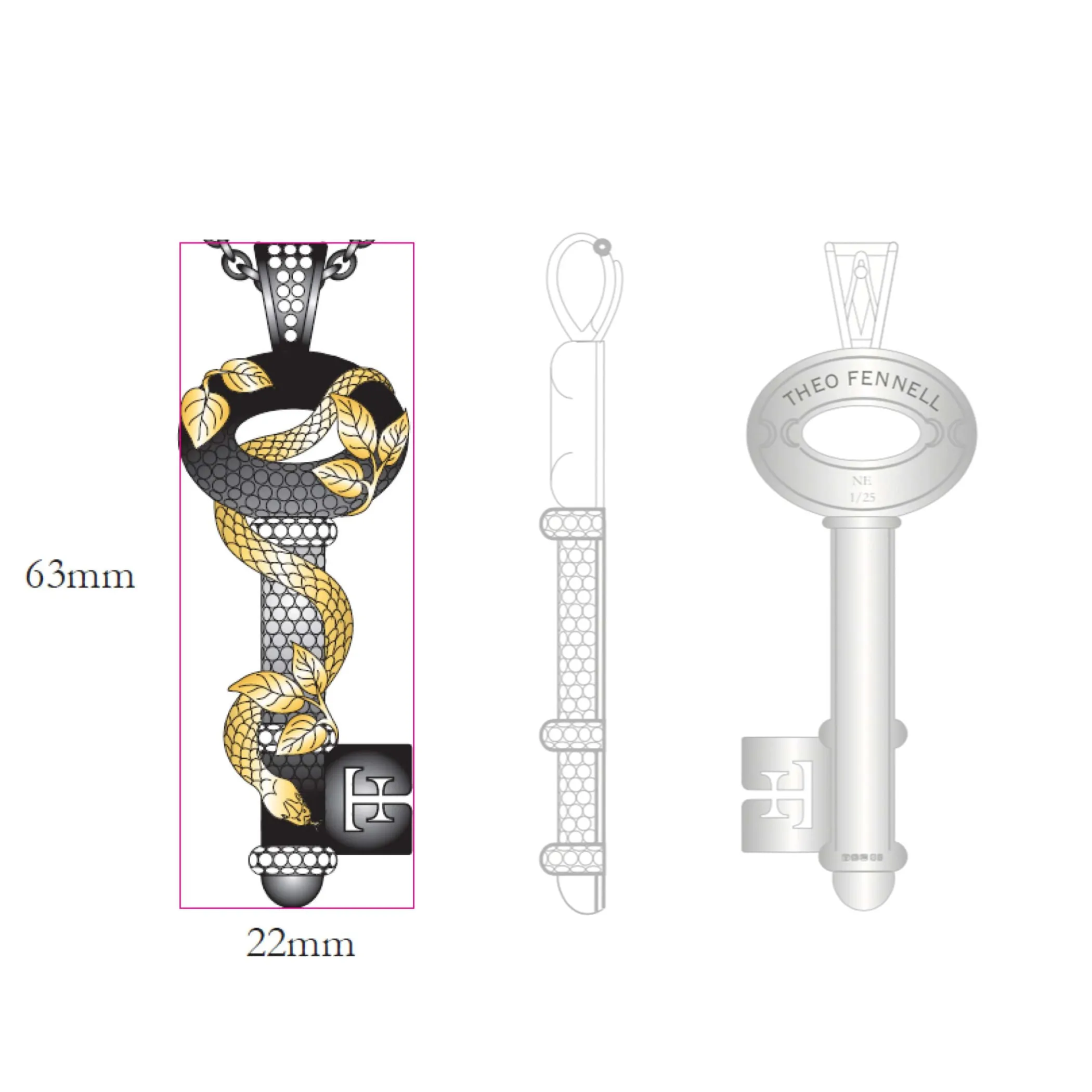 Theo Fennell Jewellery | Pendants*The Night Serpent Key Pendant