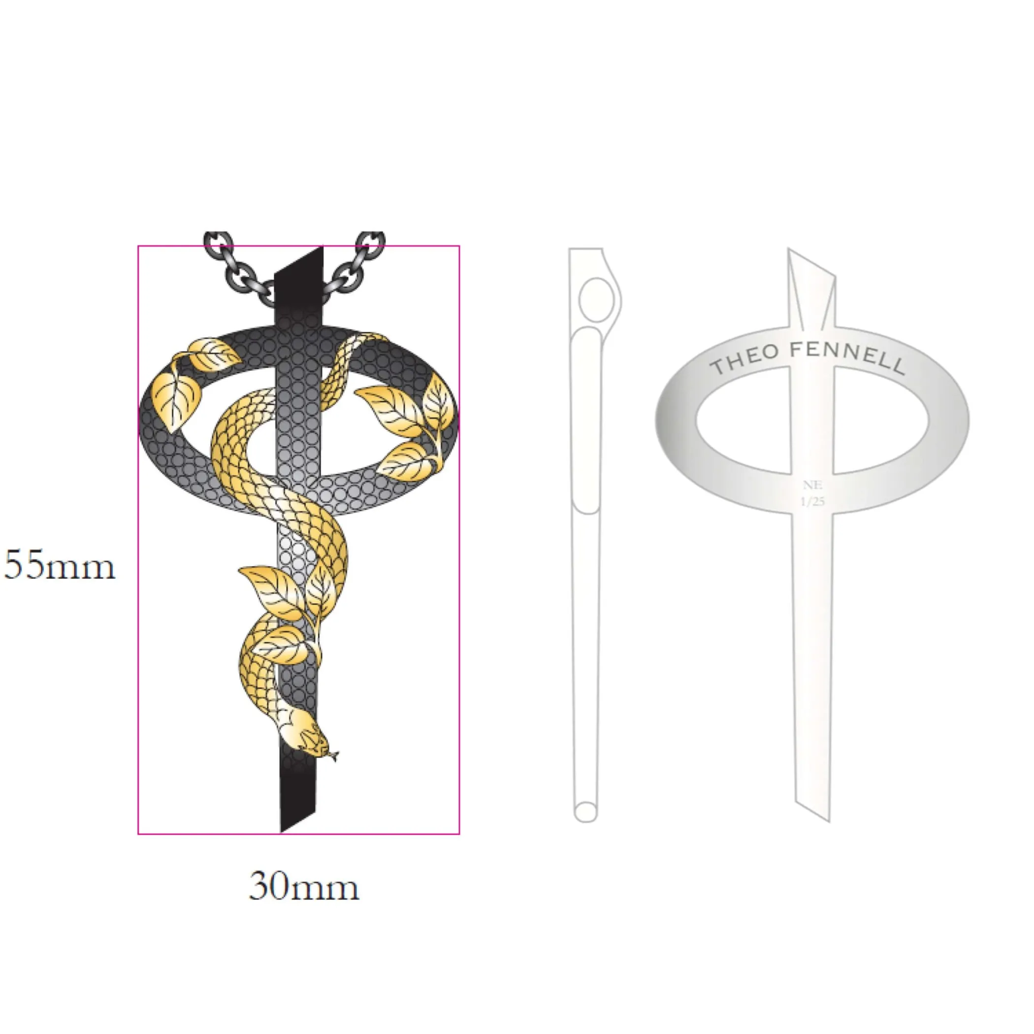 Theo Fennell Jewellery | Pendants*The Night Serpent Phi Pendant