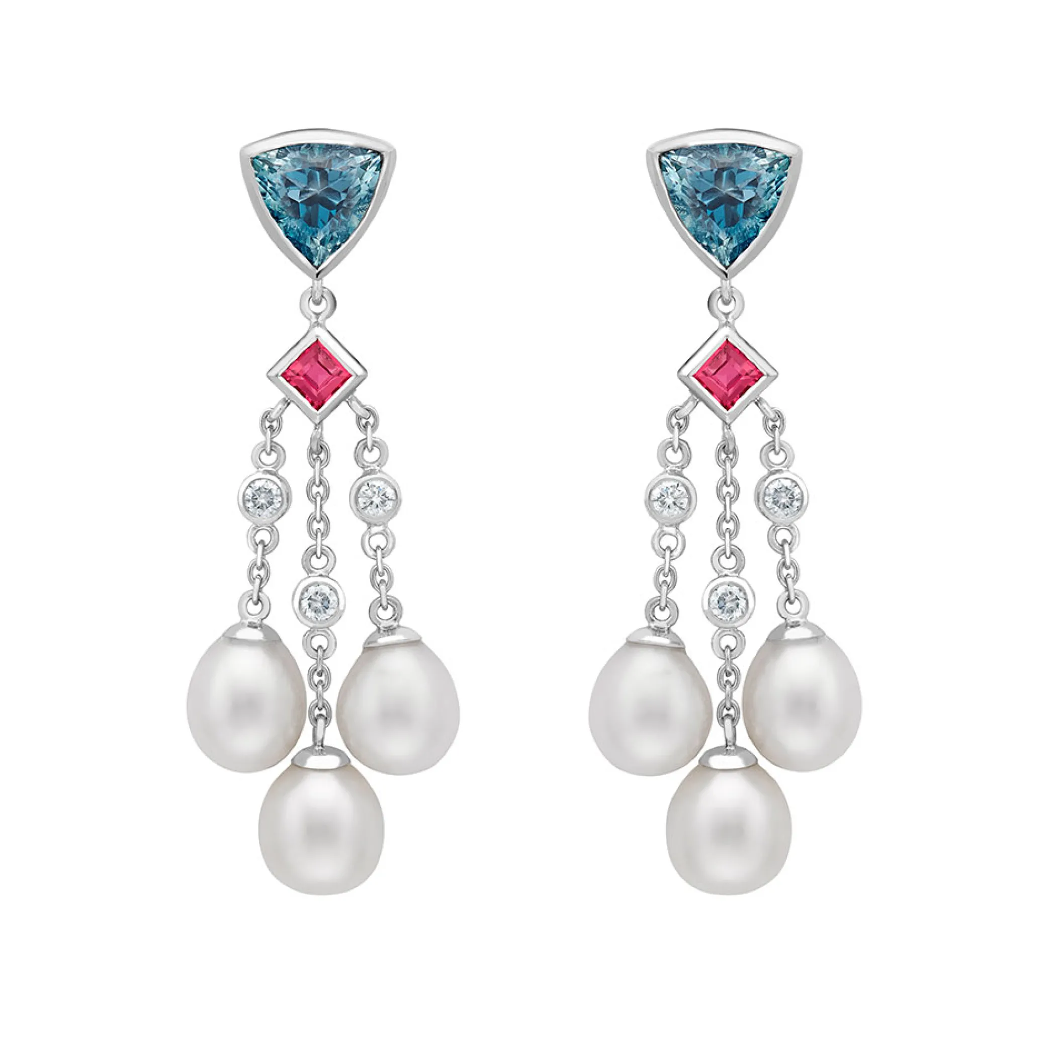 Theo Fennell Jewellery | One Off Pieces*Topaz & Rubellite Waterfall Earrings