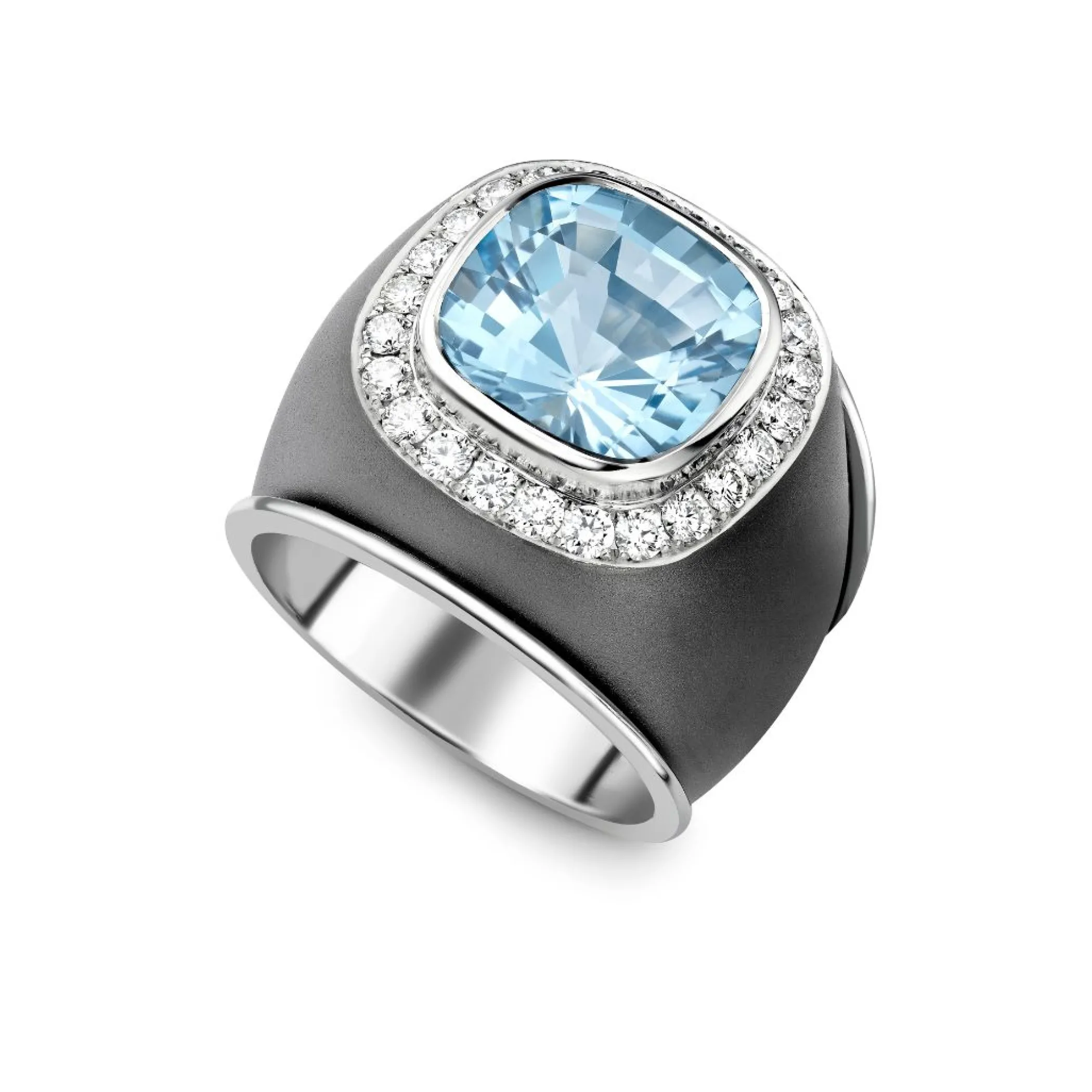 Theo Fennell Jewellery | One Off Pieces*Topaz and Diamond Black Rhodium Ring