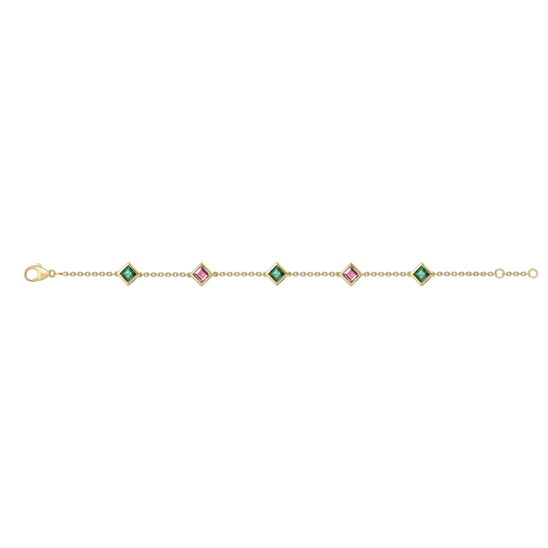 Theo Fennell Jewellery | One Off Pieces*Tourmaline and Garnet Square Motley Bracelet