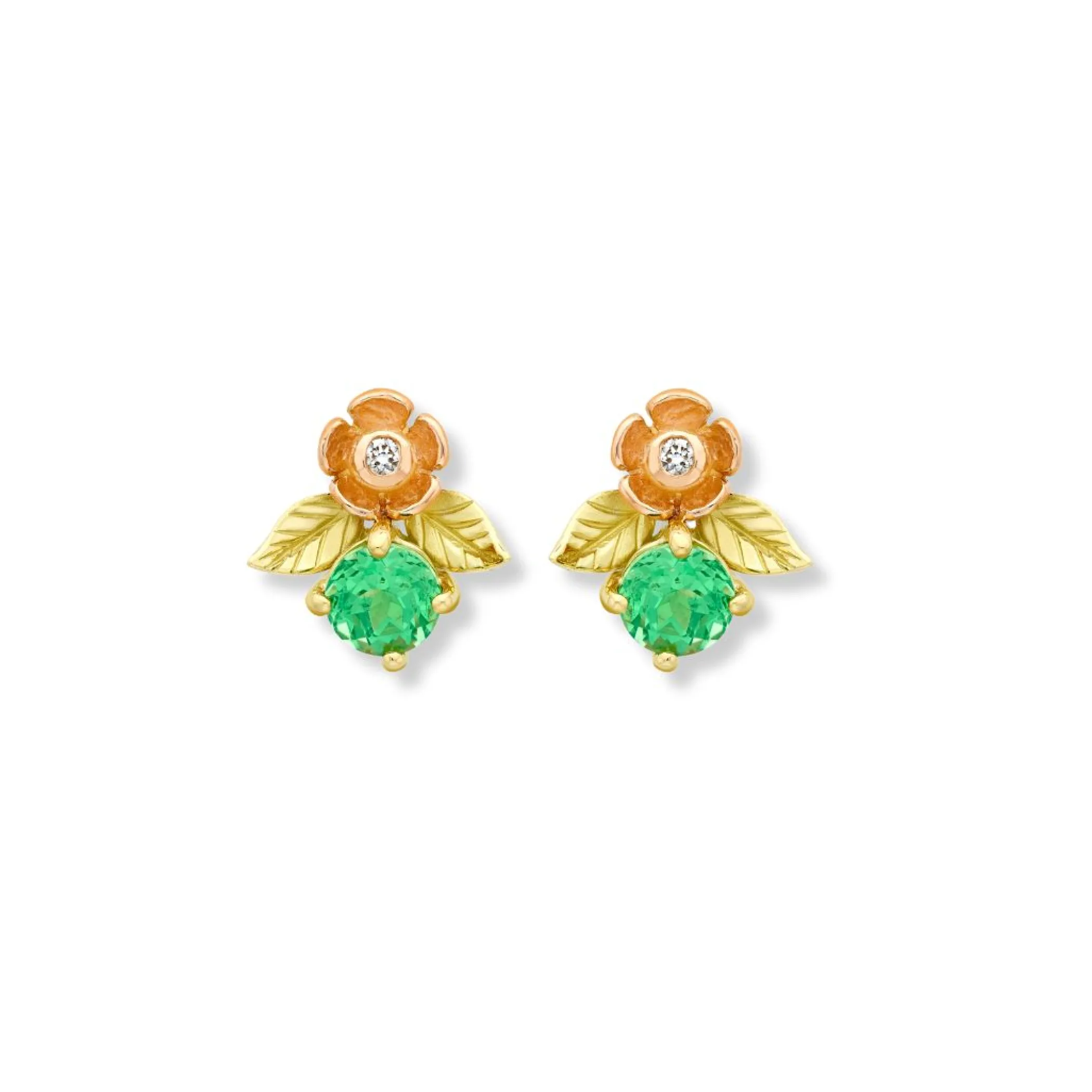 Theo Fennell Jewellery | Stud Earrings*Tsavorite Posy Blossom Earrings