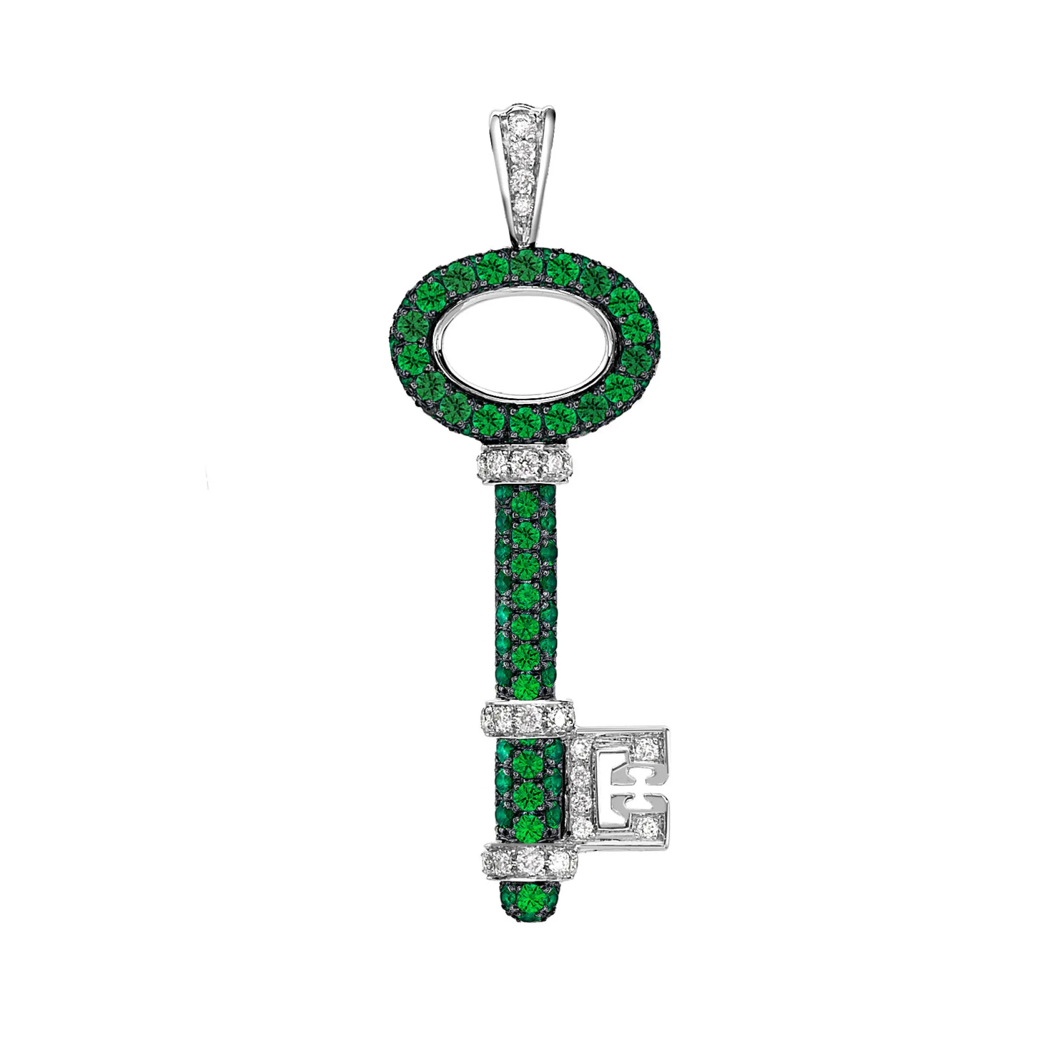 Theo Fennell Jewellery | Pendants*Tsavorite Skinny Baby Key Pendant