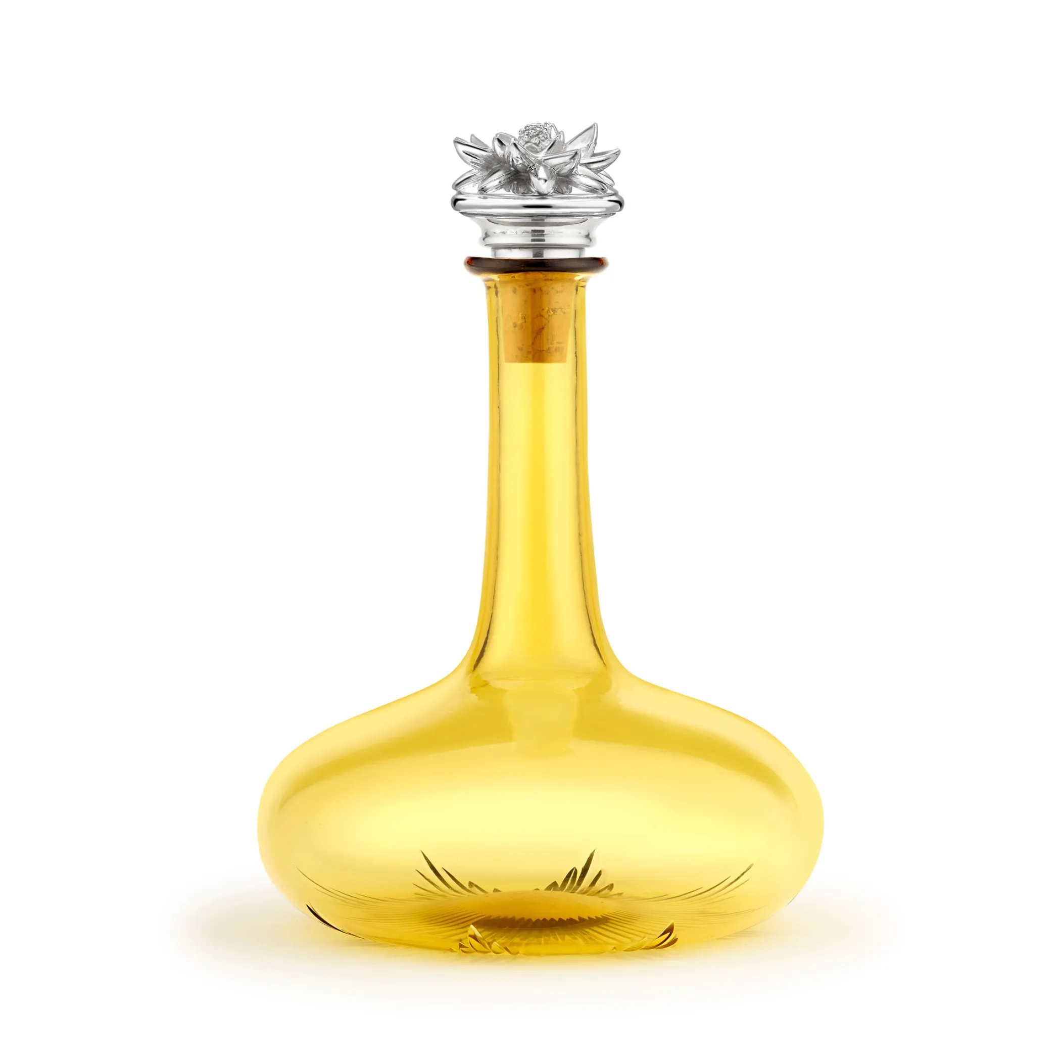 Theo Fennell Silverware*Waterlily Amber Decanter