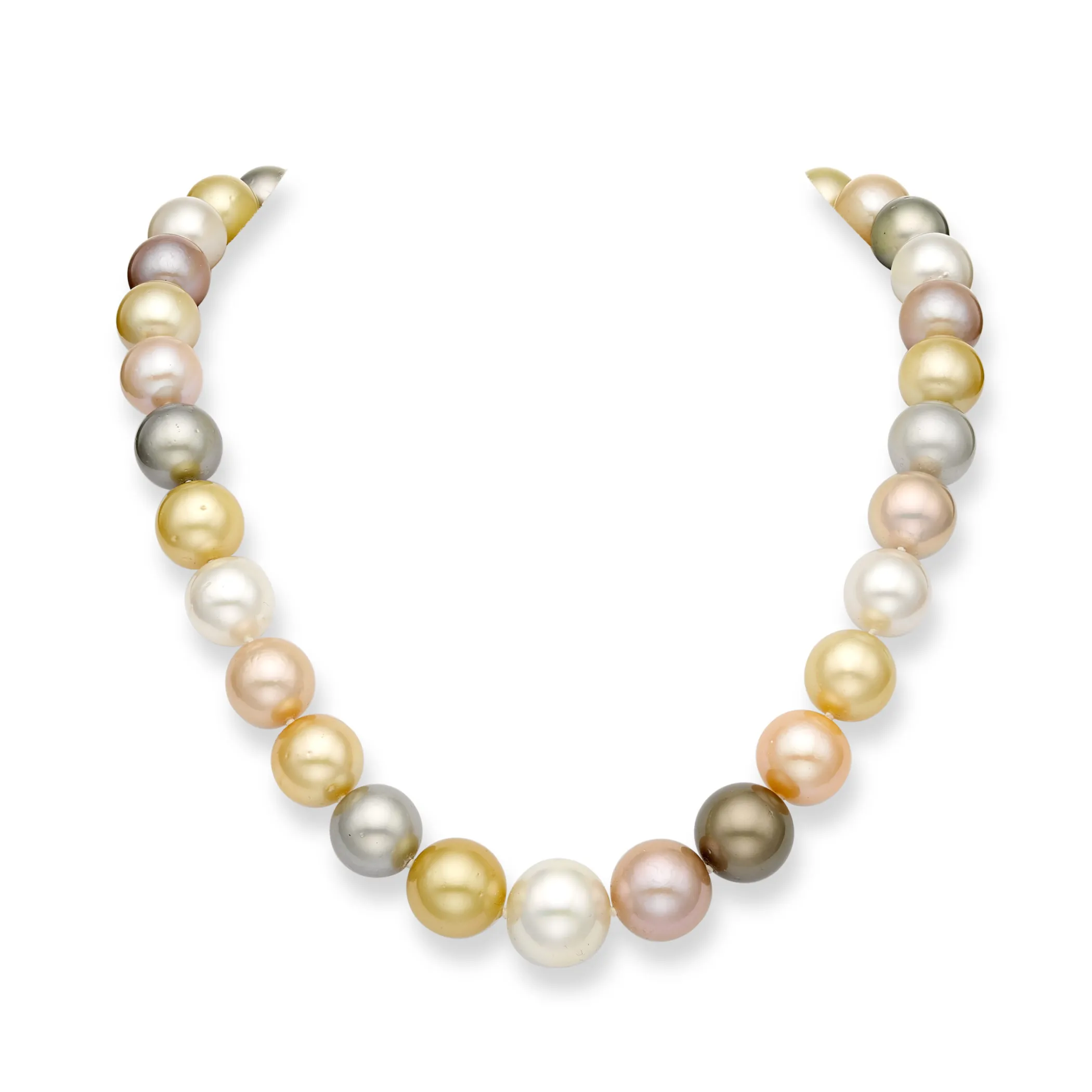 Theo Fennell Jewellery | One Off Pieces*White & Golden South Sea & Multicoloured Freshwater Pearl Row Necklace