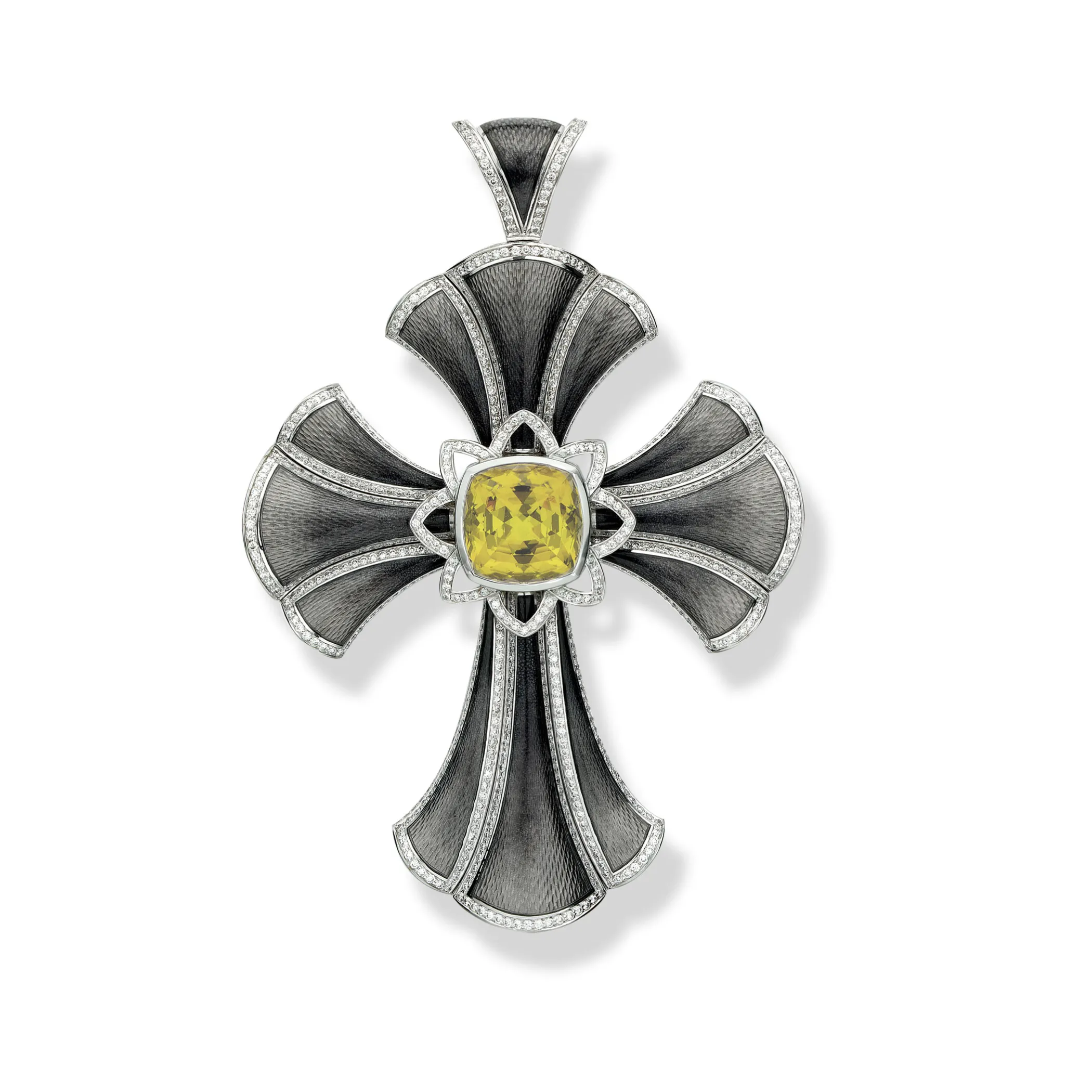 Theo Fennell Jewellery | Pendants*Yellow Beryl & Diamond Cross Pendant