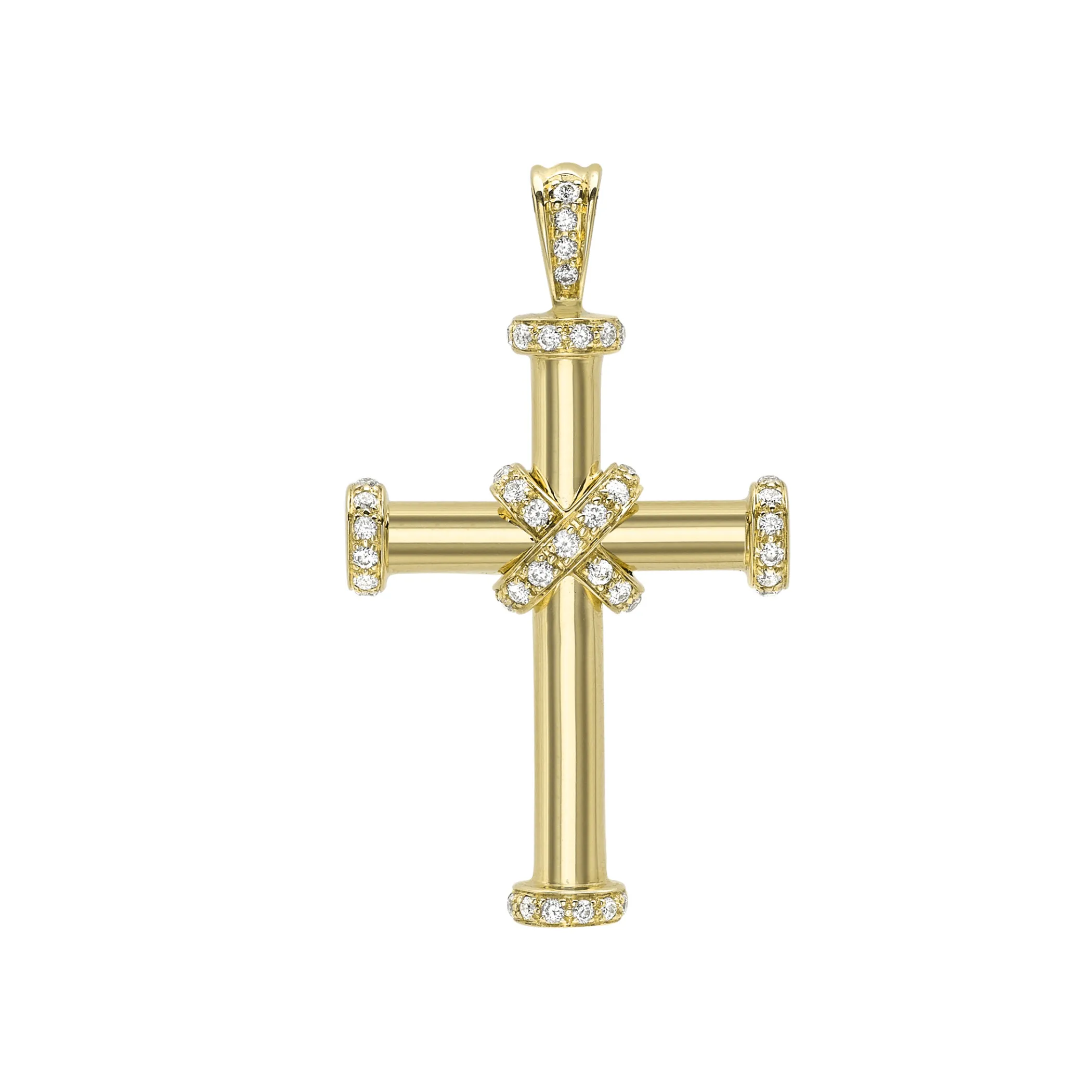 Theo Fennell Jewellery | Pendants*Yellow Gold and Diamond Baby Cross Pendant