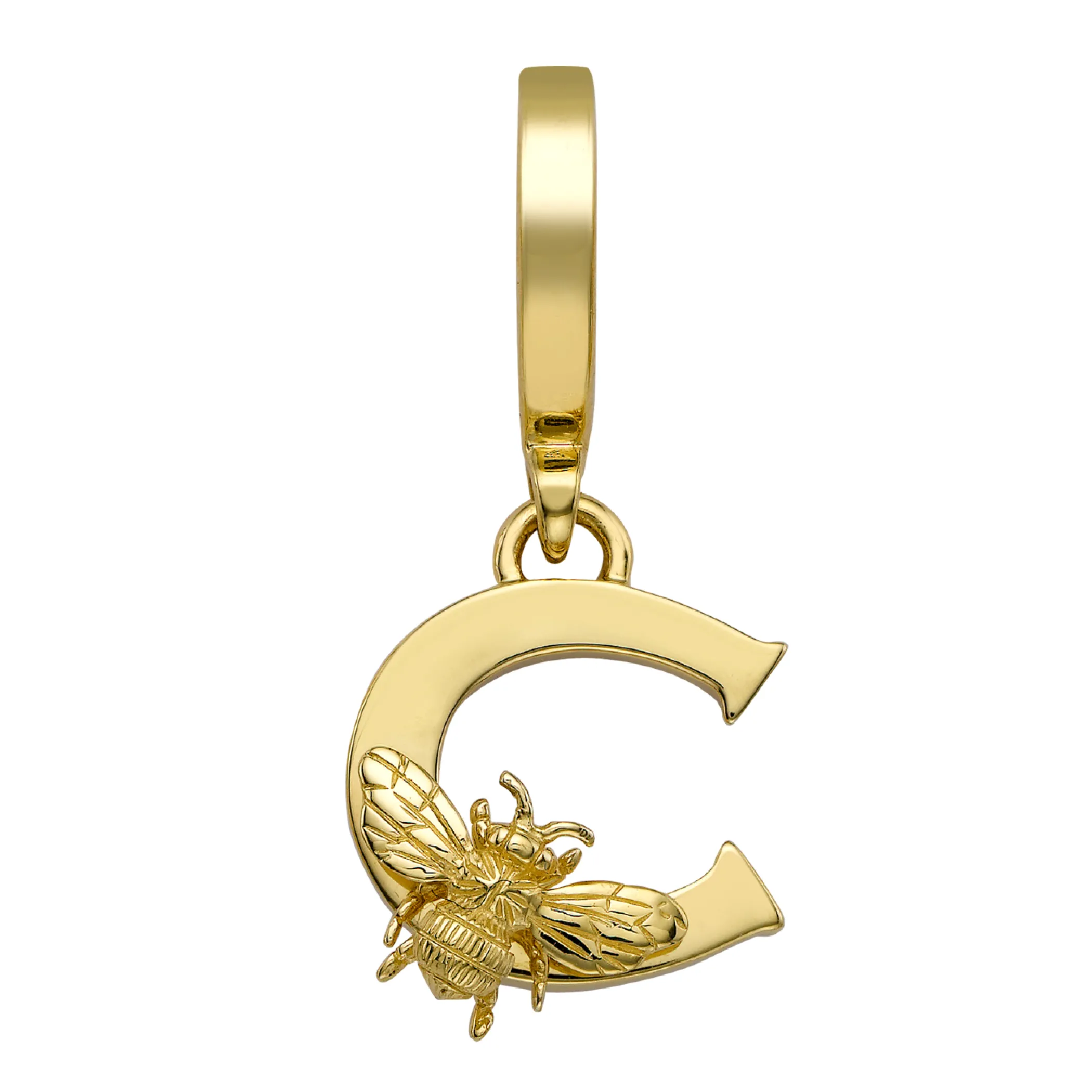 Theo Fennell Jewellery | Pendants*Yellow Gold Letter ‘C’ Charm with Bee Motif