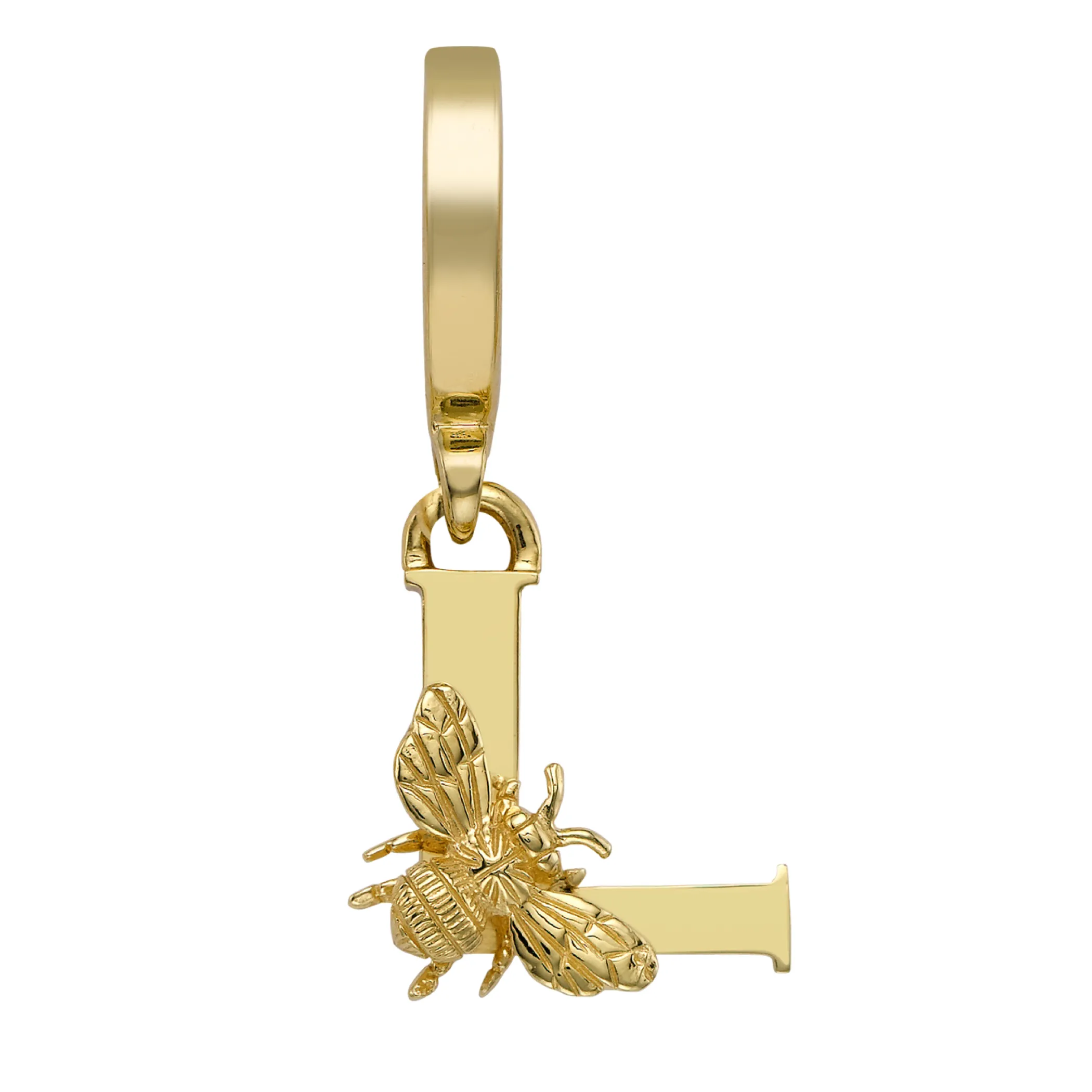 Theo Fennell Jewellery | Pendants*Yellow Gold Letter ‘L’ Charm with Bee Motif